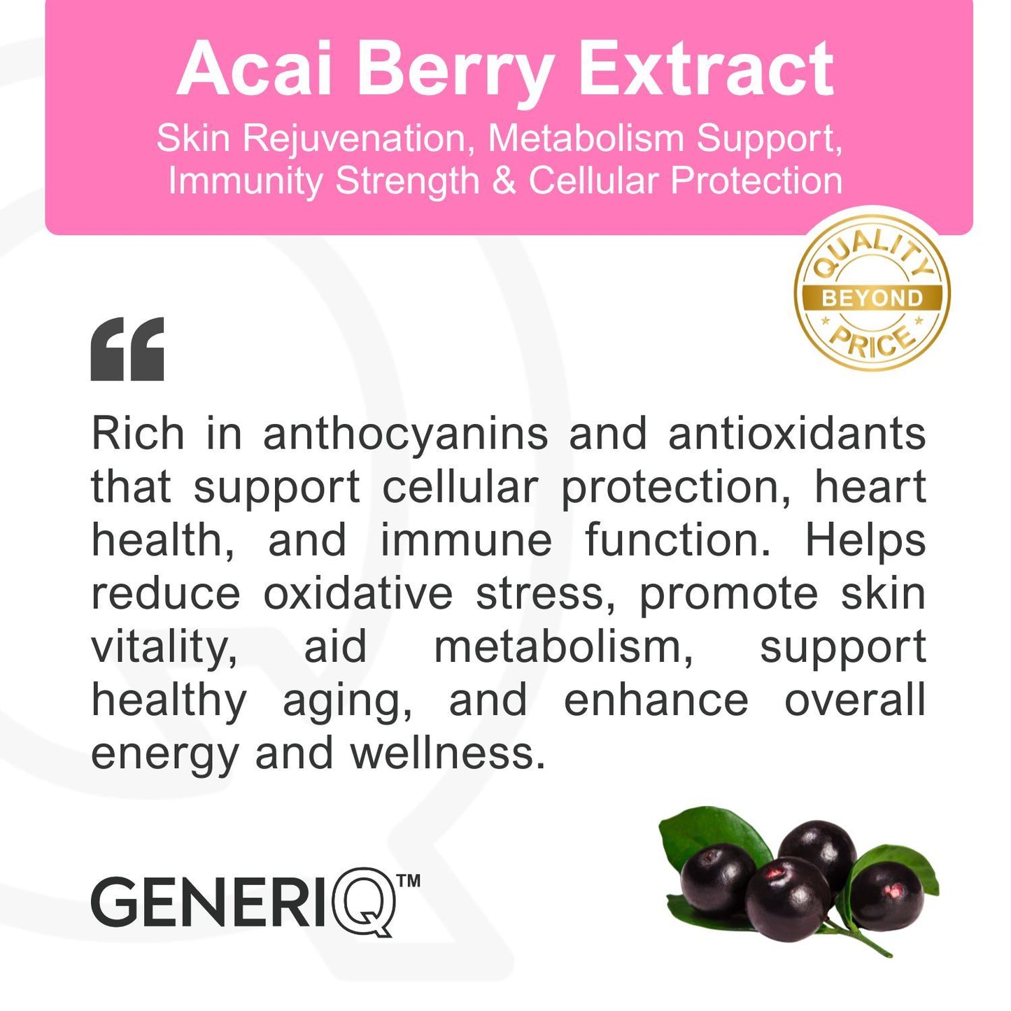 GENERIQ™ Acai Berry Extract, 500mg
