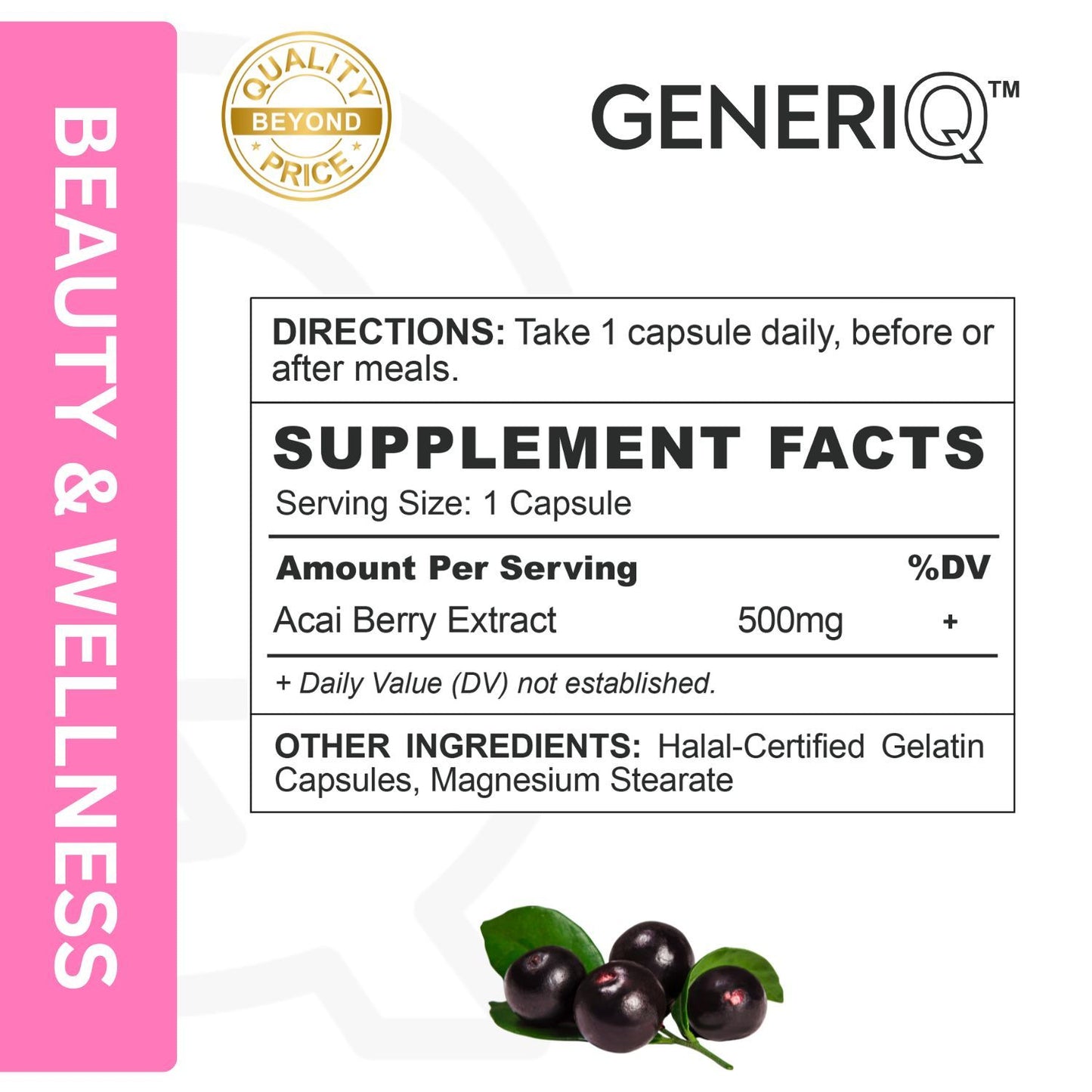 GENERIQ™ Acai Berry Extract, 500mg