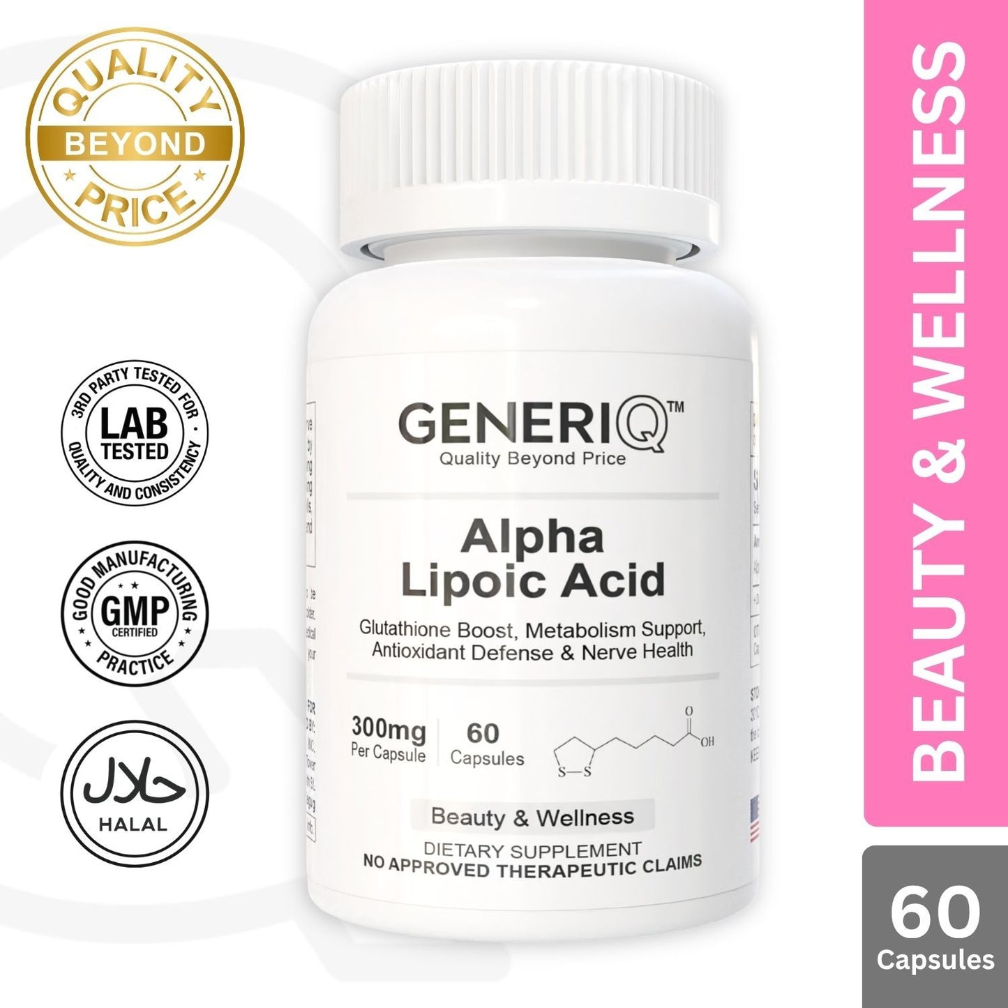 GENERIQ™ Alpha Lipoic Acid, 300mg