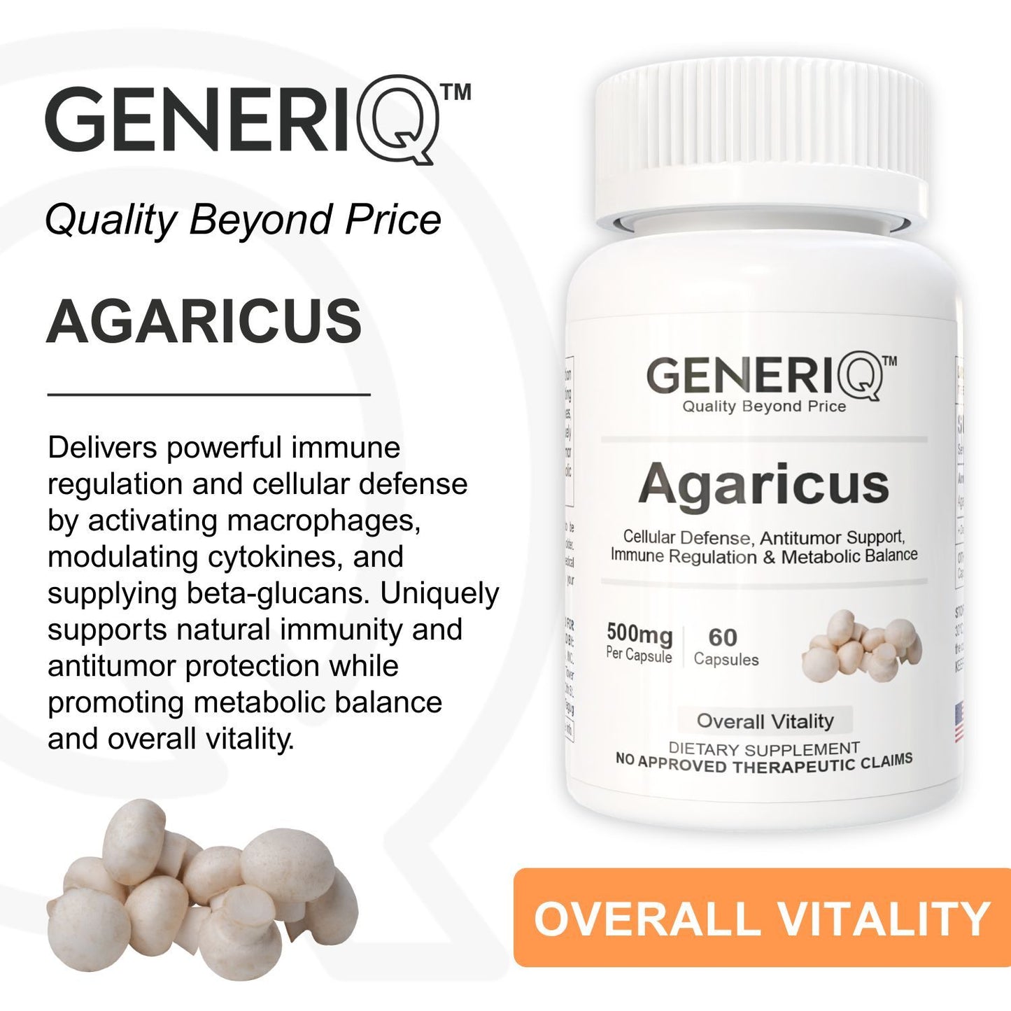 GENERIQ™ Agaricus, 500mg