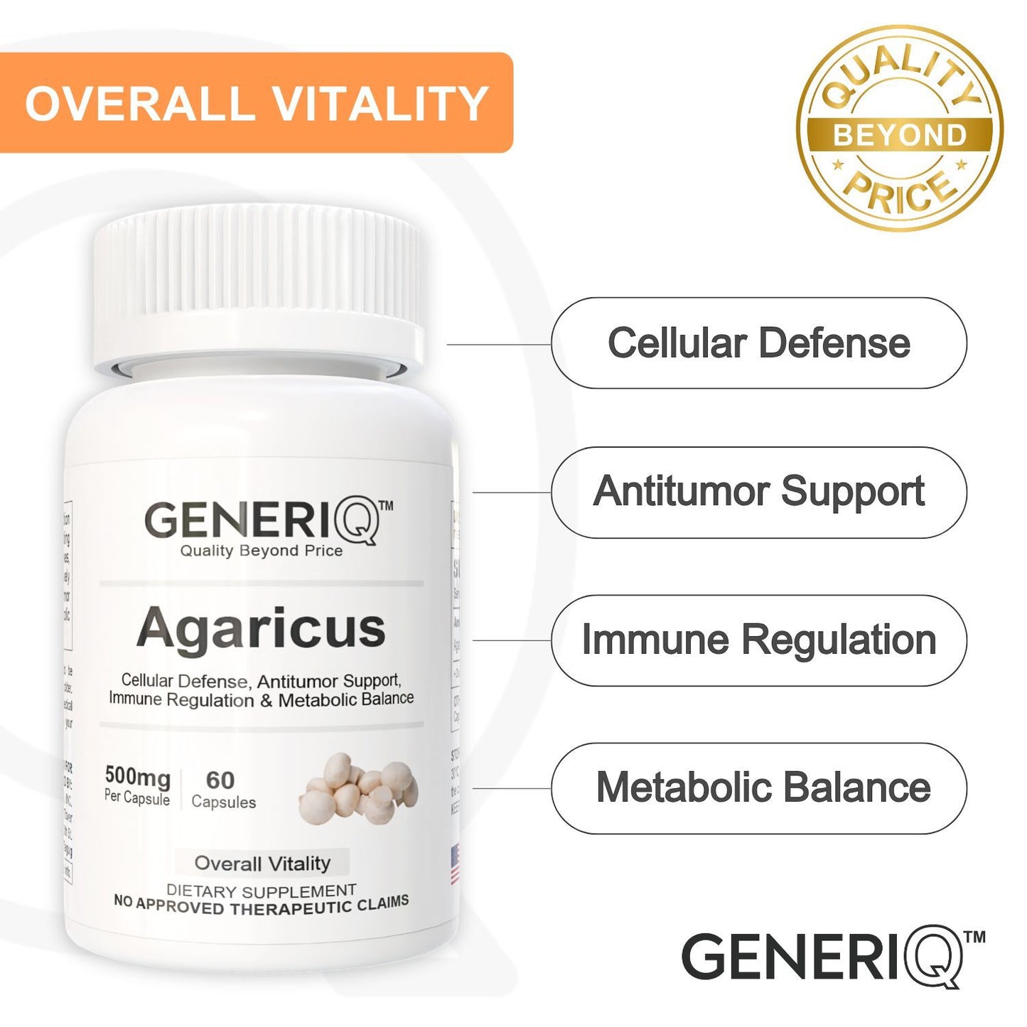 GENERIQ™ Agaricus, 500mg