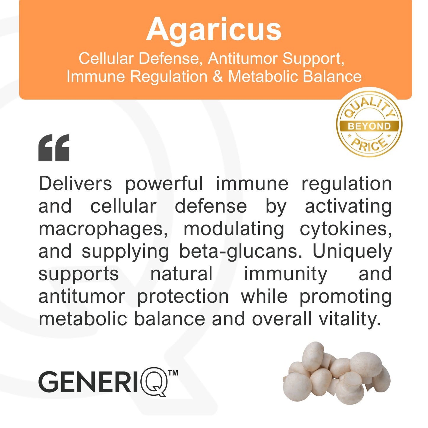 GENERIQ™ Agaricus, 500mg