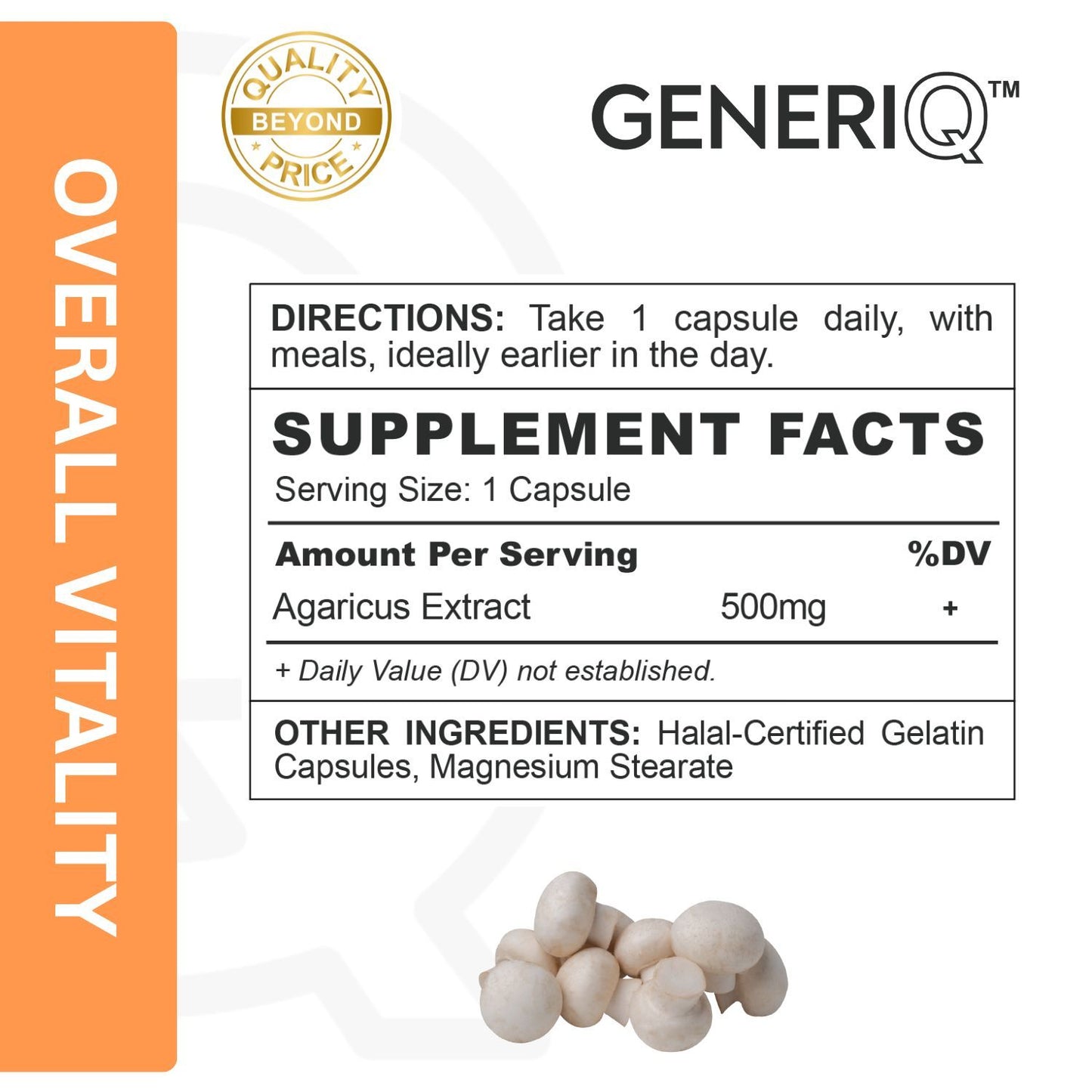 GENERIQ™ Agaricus, 500mg