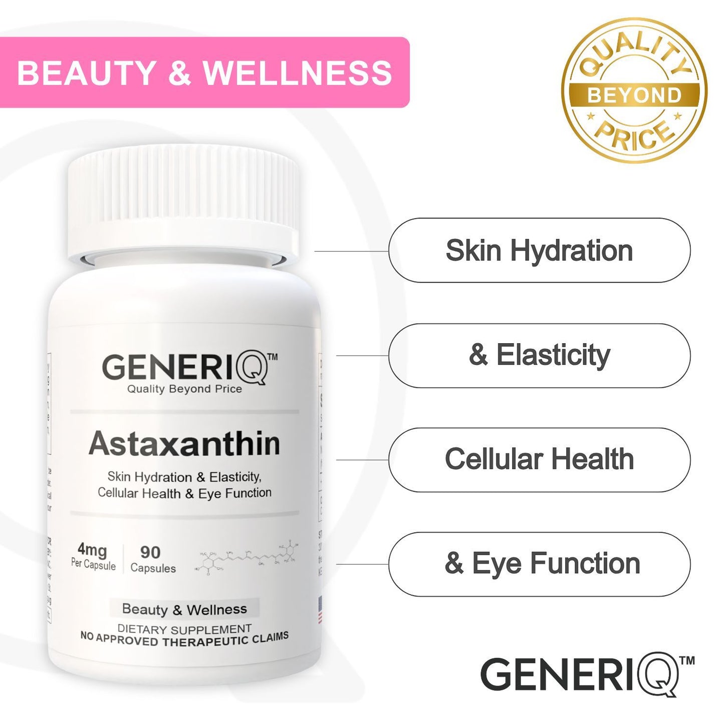 GENERIQ™ Astaxanthin, 4mg