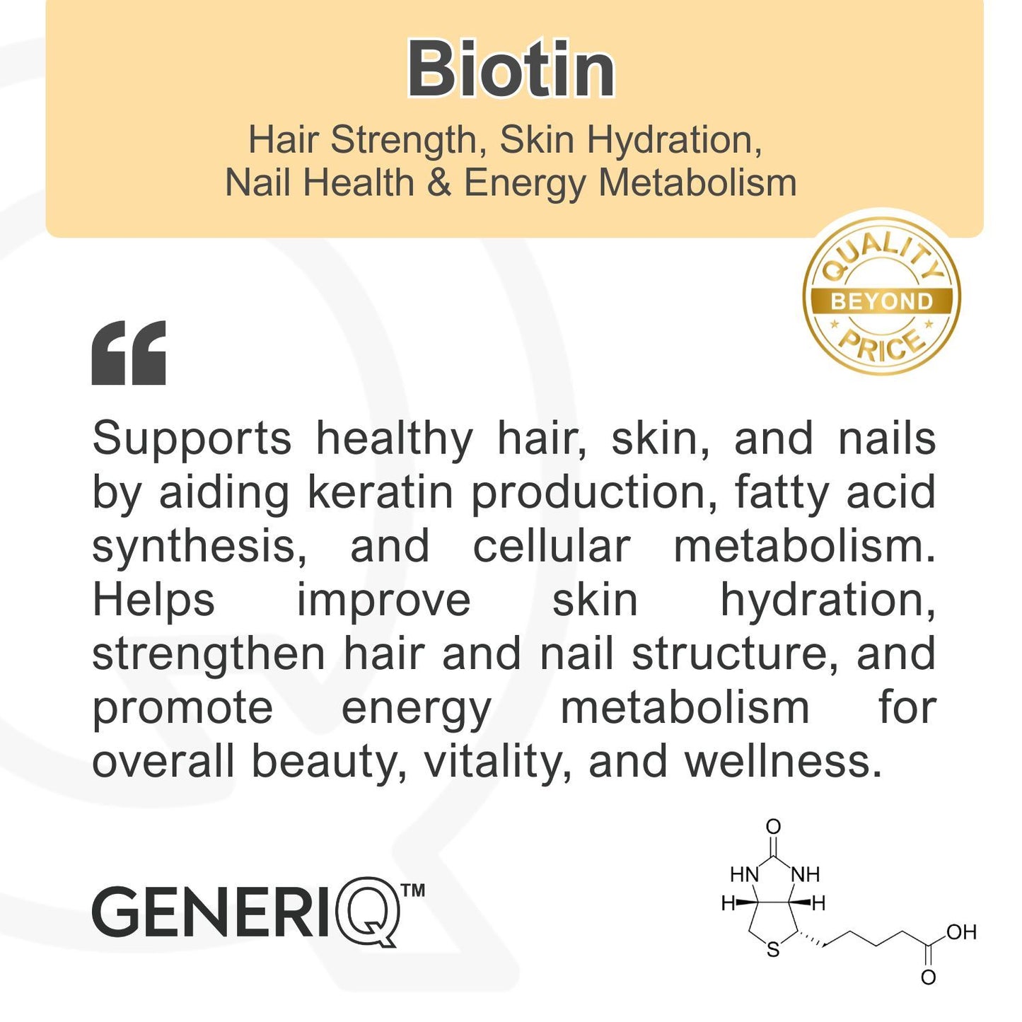 GENERIQ™ Biotin, 5000mcg