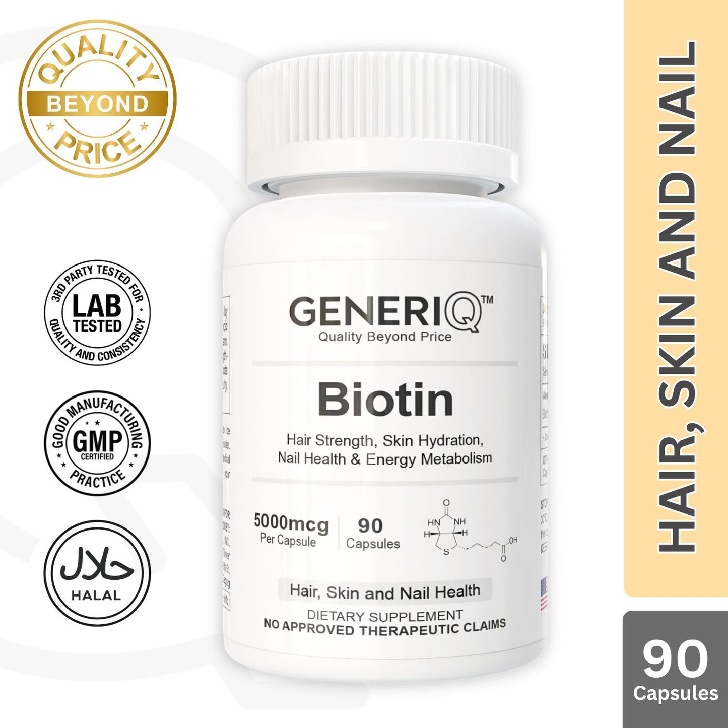 GENERIQ™ Biotin, 5000mcg