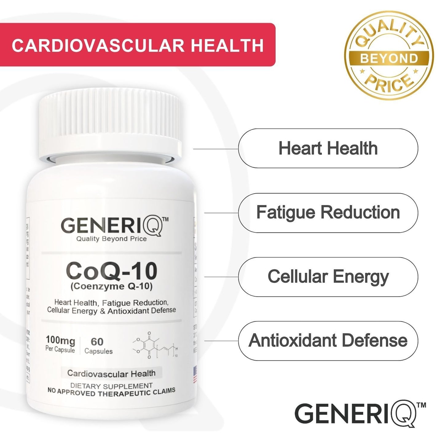 GENERIQ™ CoQ-10 (Coenzyme Q-10), 100mg