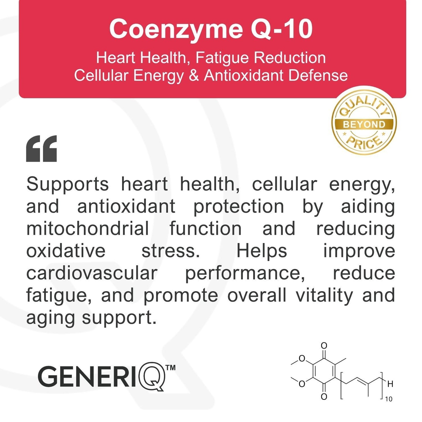 GENERIQ™ CoQ-10 (Coenzyme Q-10), 100mg