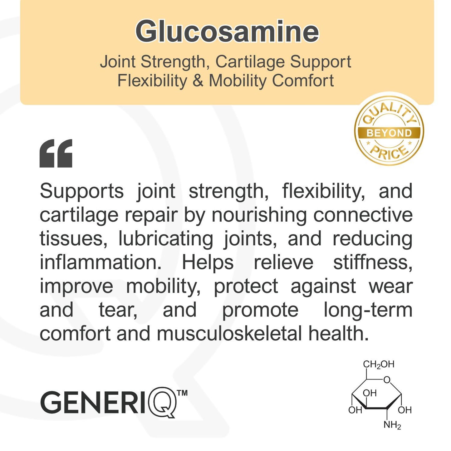GENERIQ™ Glucosamine + Chondroitin + MSM, 1800mg