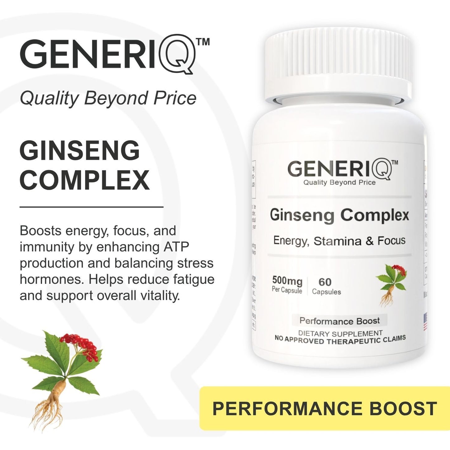 GENERIQ™ Ginseng Complex, 502mg
