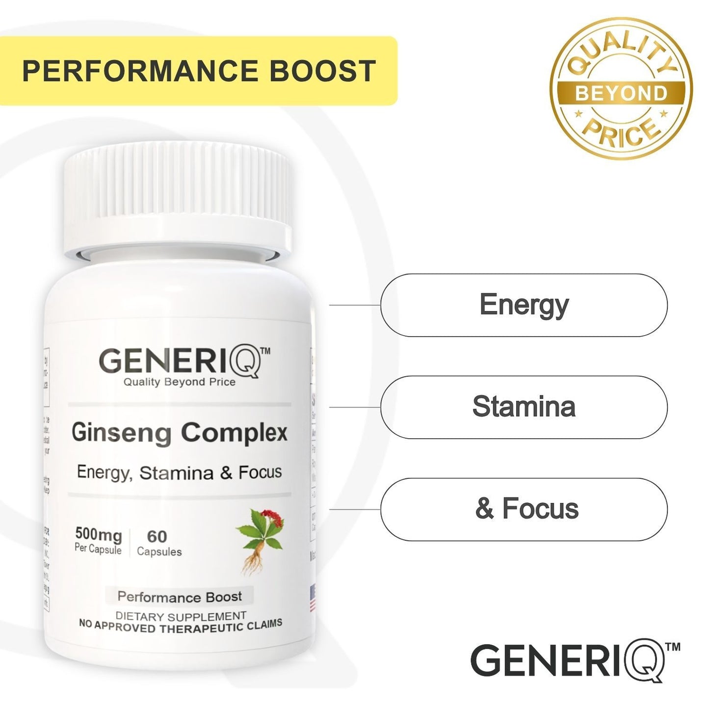 GENERIQ™ Ginseng Complex, 502mg