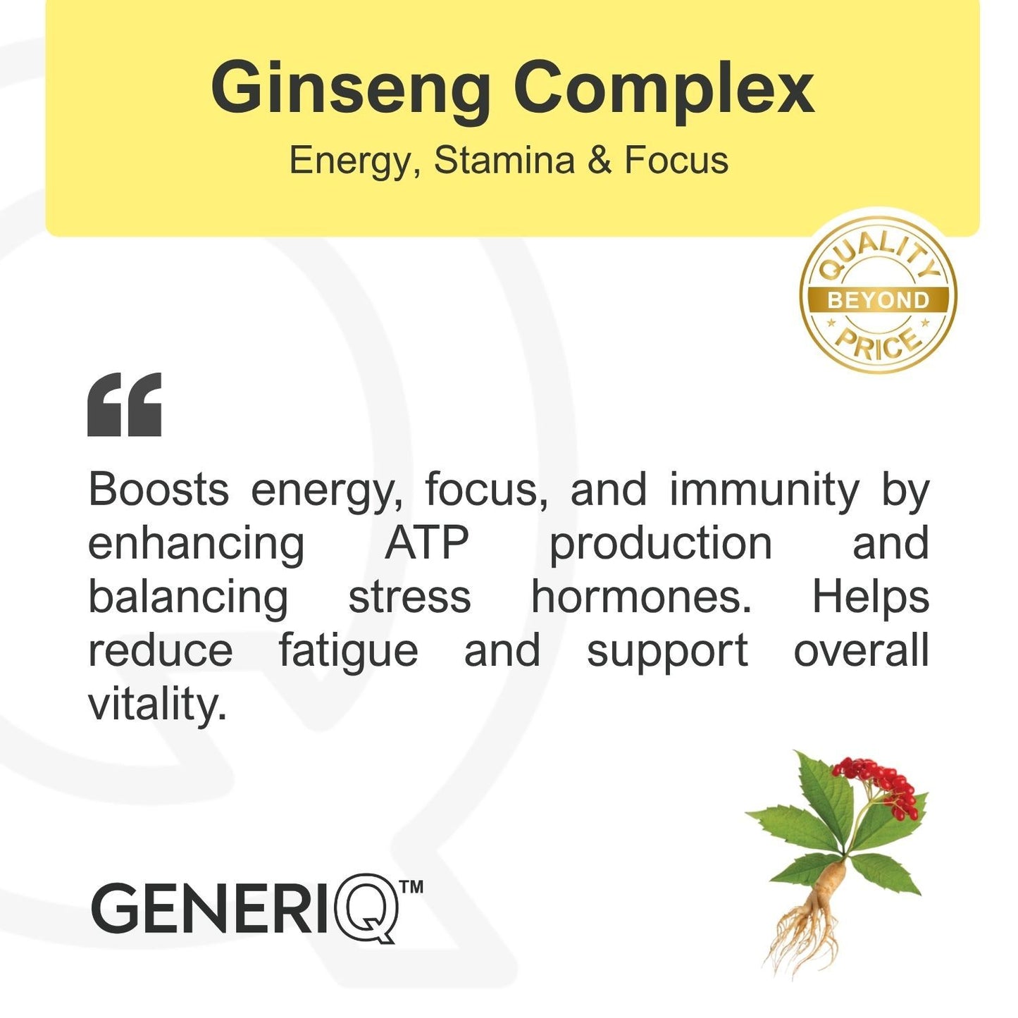 GENERIQ™ Ginseng Complex, 502mg