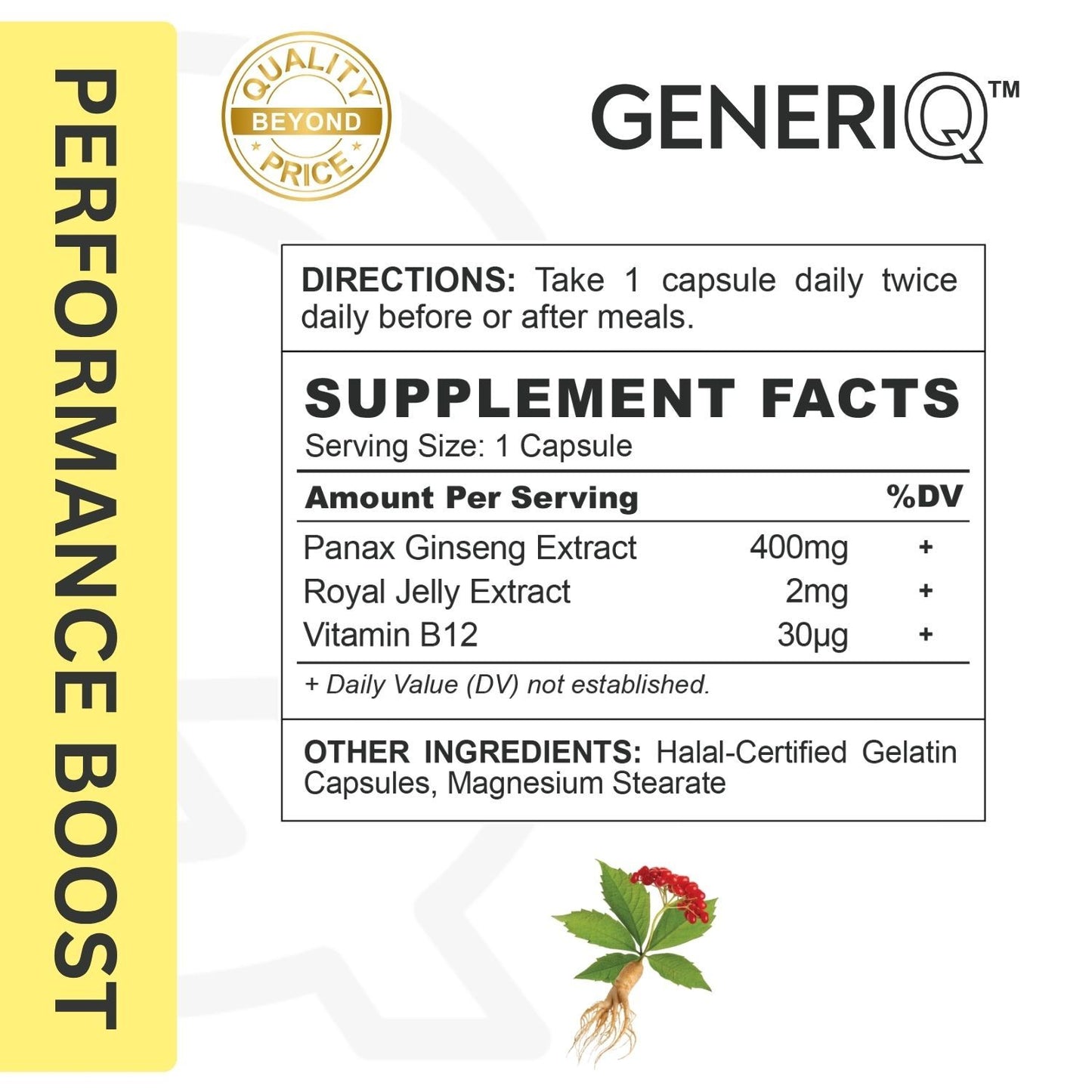 GENERIQ™ Ginseng Complex, 502mg