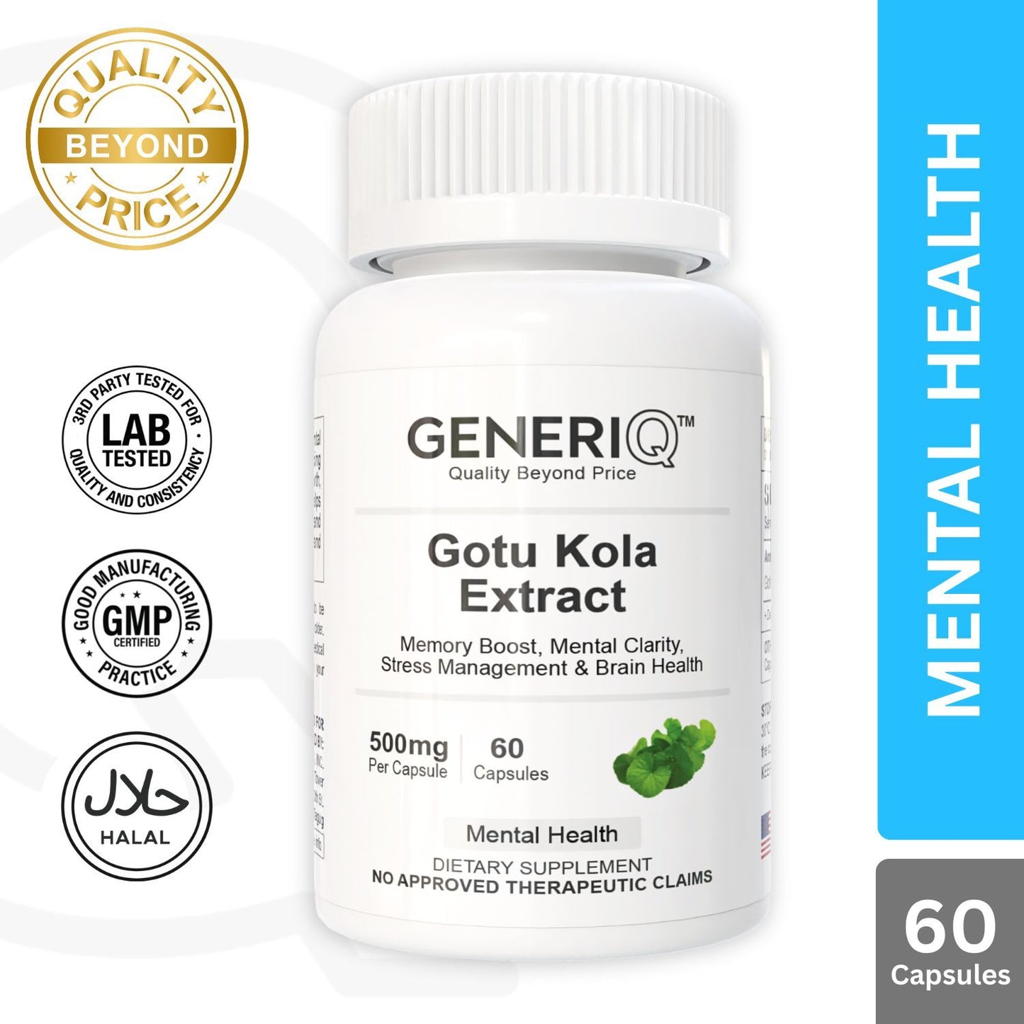 GENERIQ™ Gotu Kola Extract, 500mg