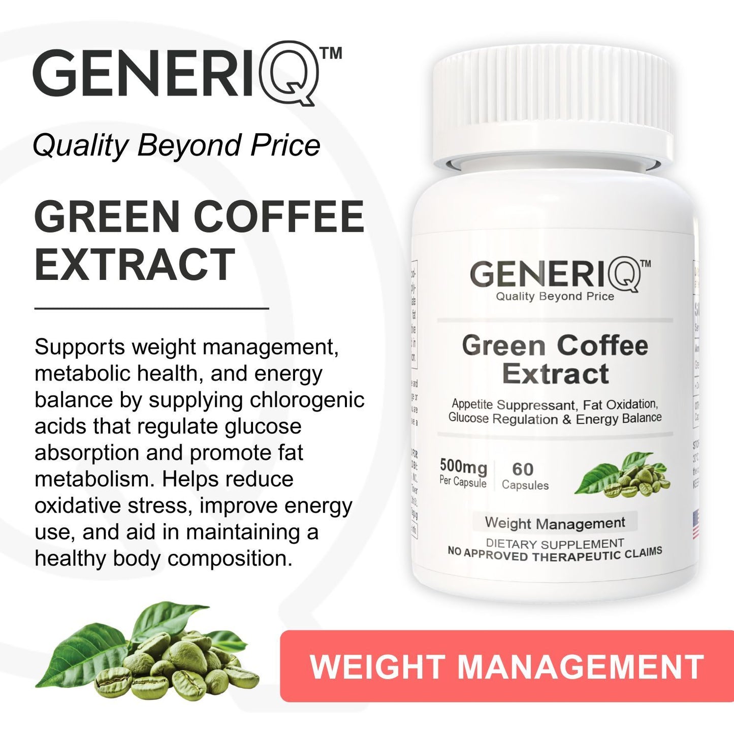 GENERIQ™ Green Coffee Extract, 500mg