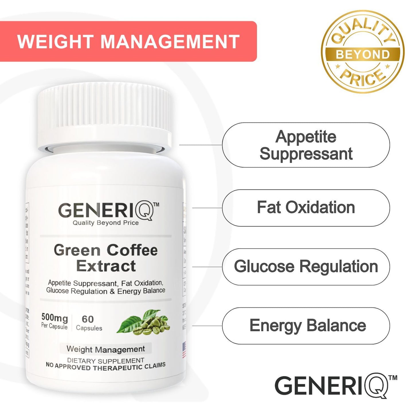GENERIQ™ Green Coffee Extract, 500mg