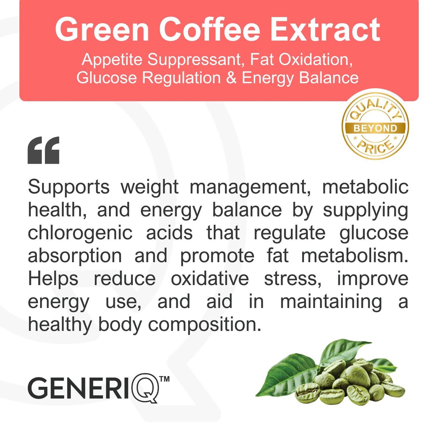 GENERIQ™ Green Coffee Extract, 500mg