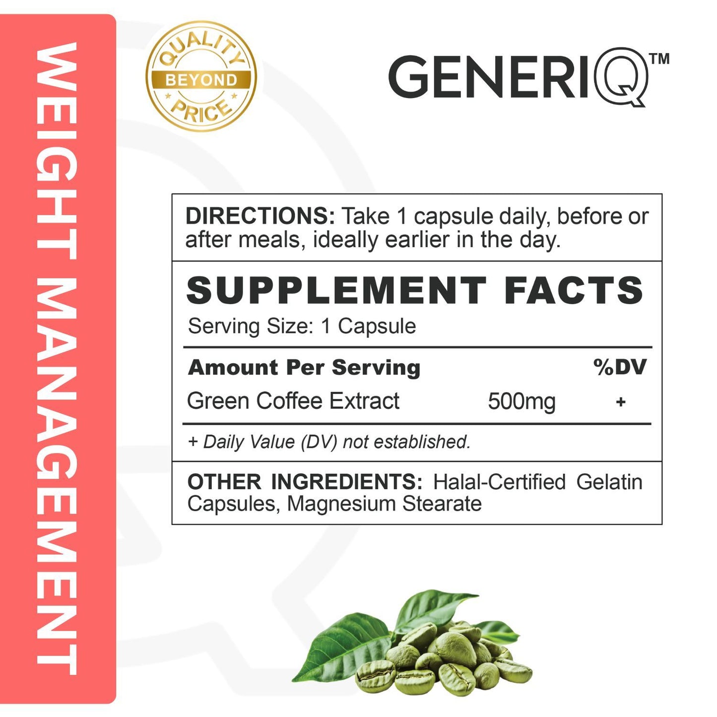 GENERIQ™ Green Coffee Extract, 500mg