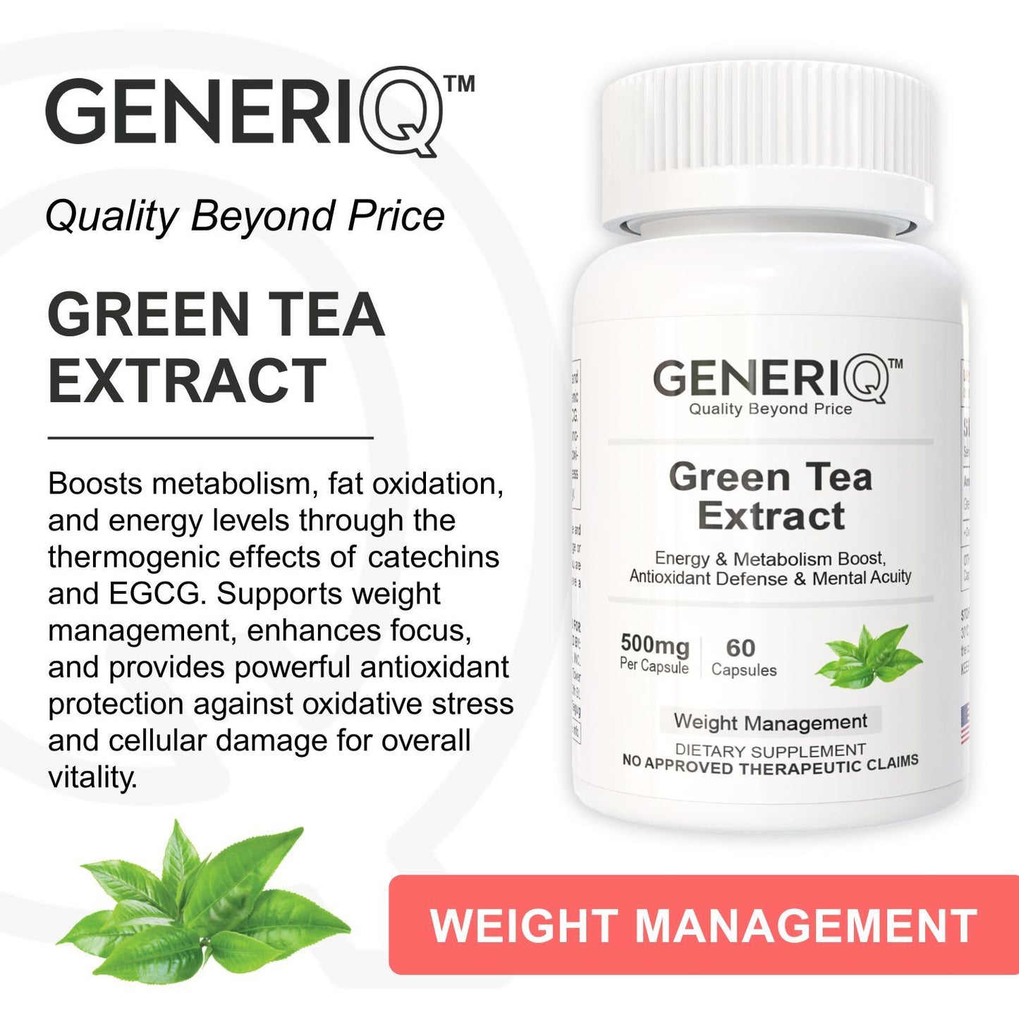 GENERIQ™ Green Tea Extract, 500mg