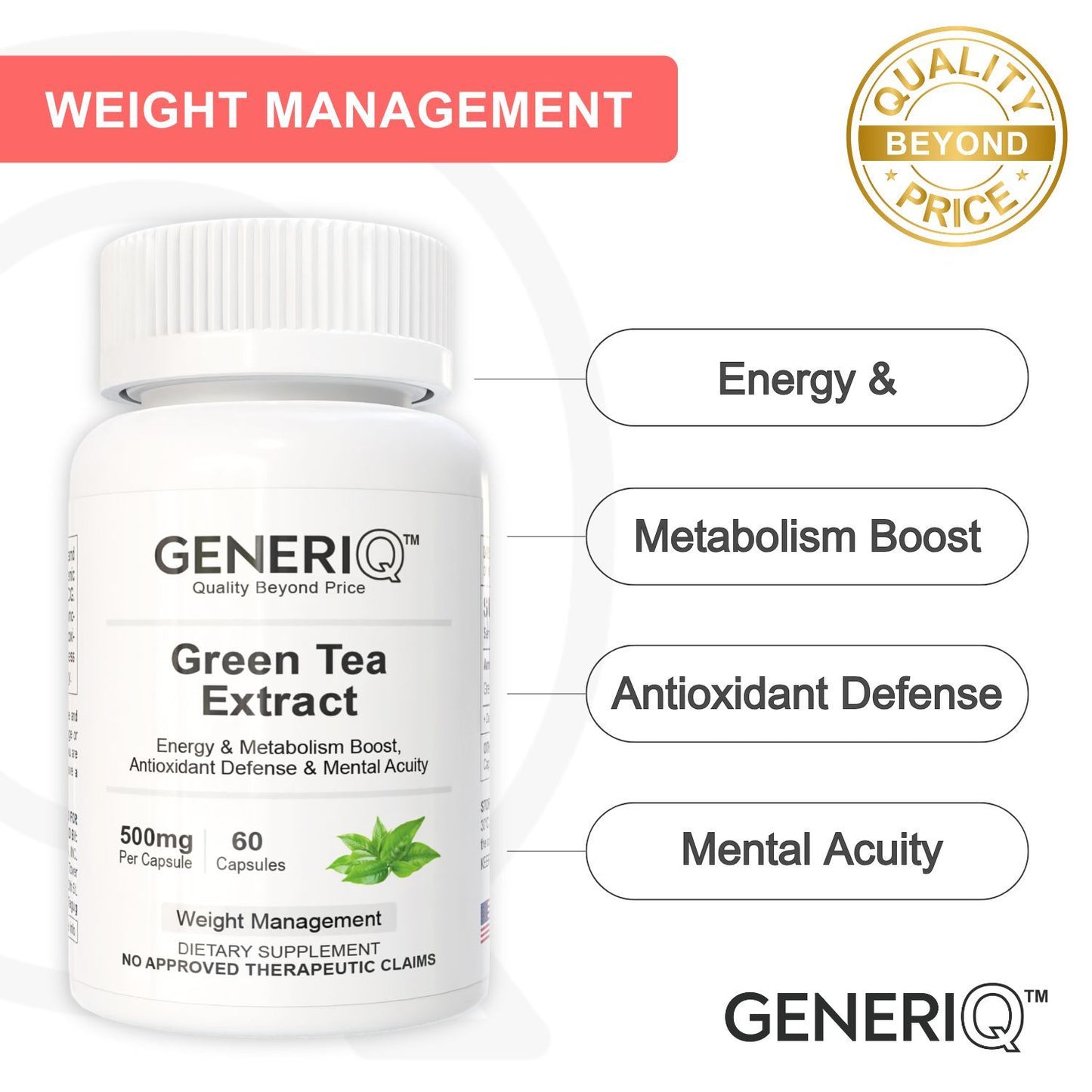 GENERIQ™ Green Tea Extract, 500mg