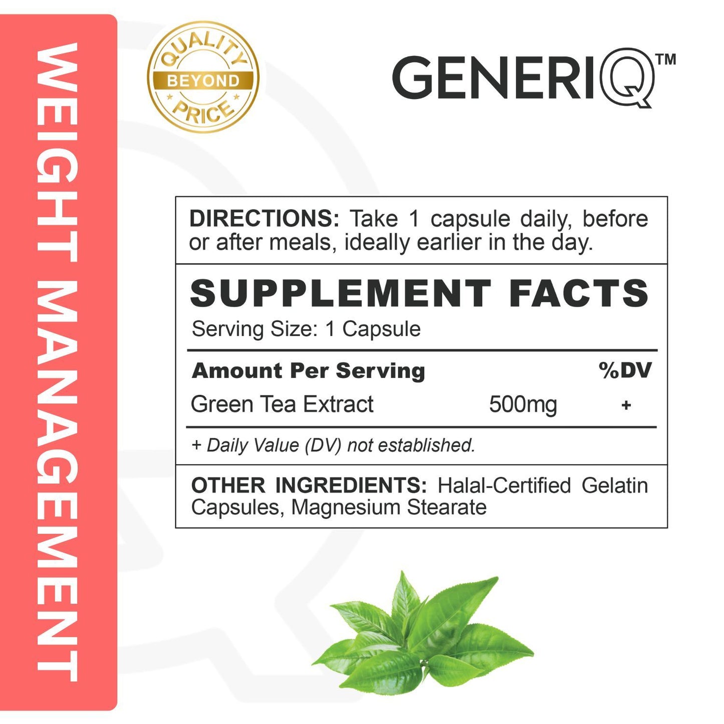 GENERIQ™ Green Tea Extract, 500mg