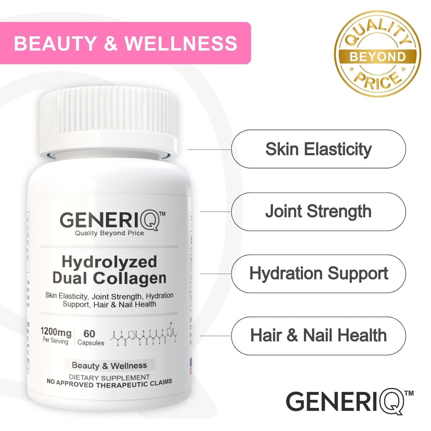GENERIQ™ Hydrolyzed Dual Collagen, 1200mg