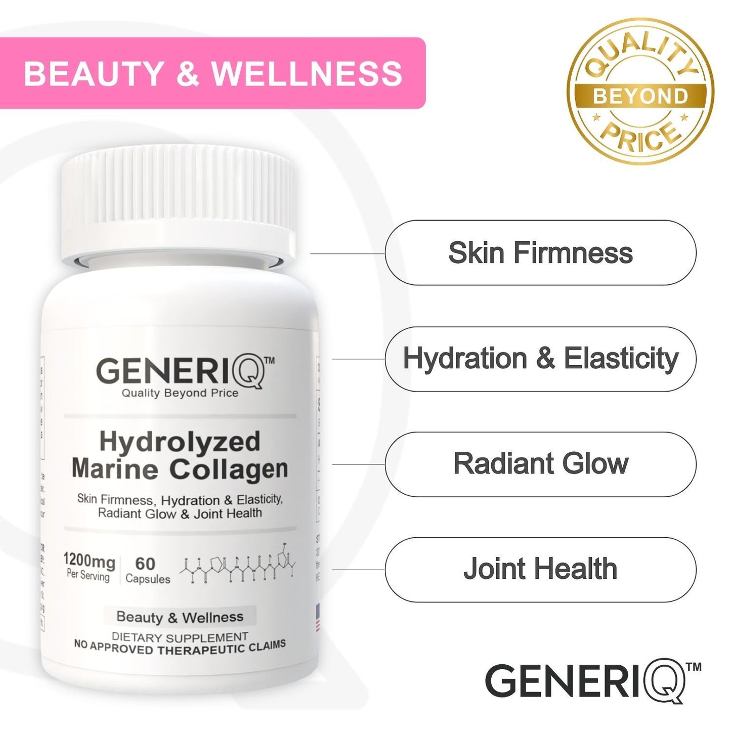 GENERIQ™ Hydrolyzed Marine Collagen, 1200mg