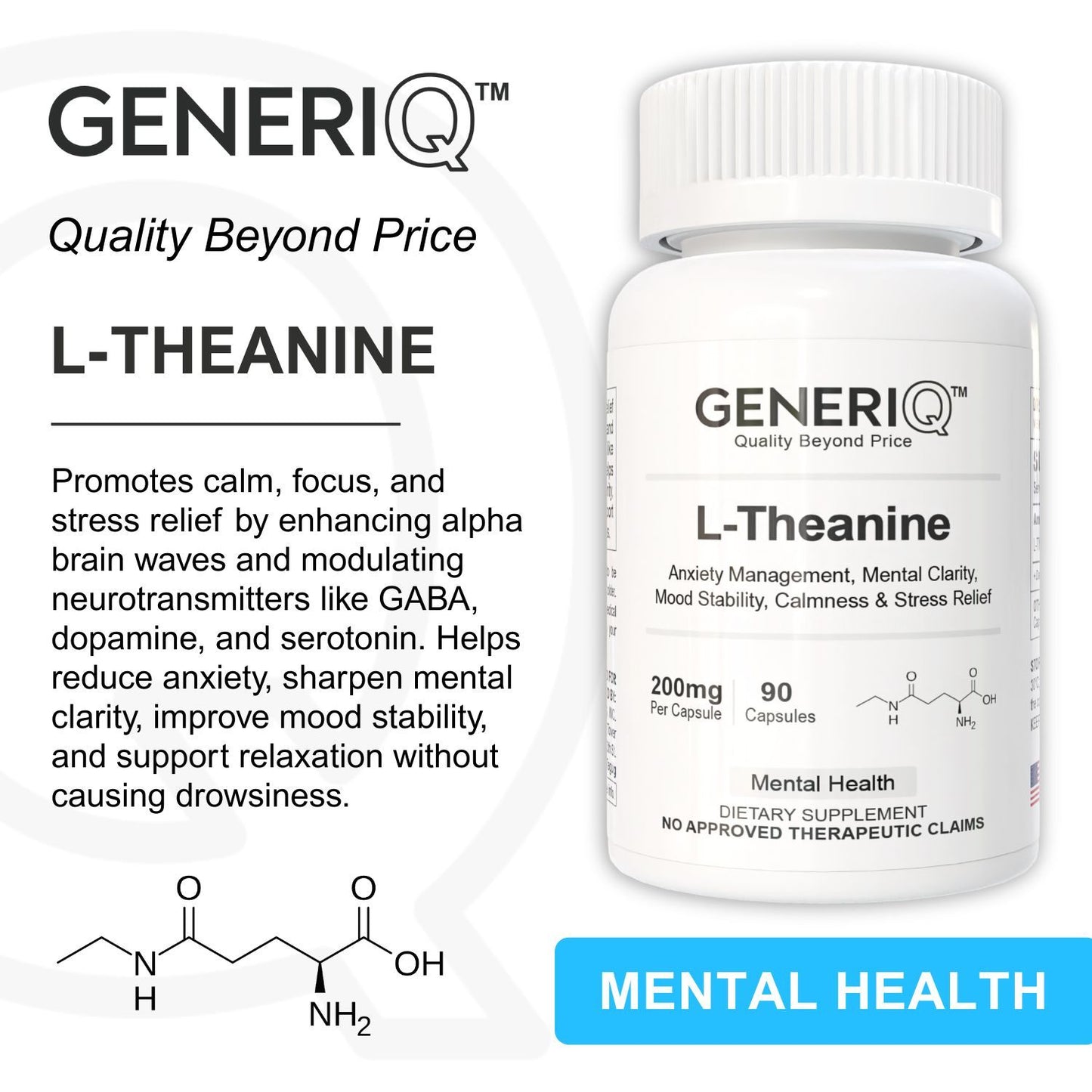 GENERIQ™ L-Theanine, 200mg