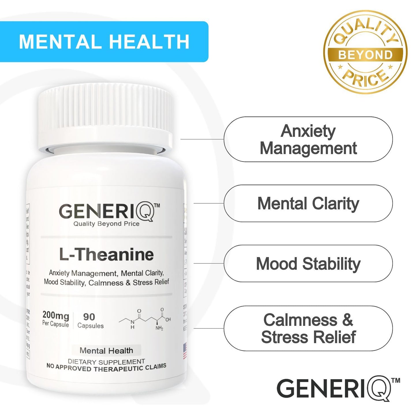 GENERIQ™ L-Theanine, 200mg