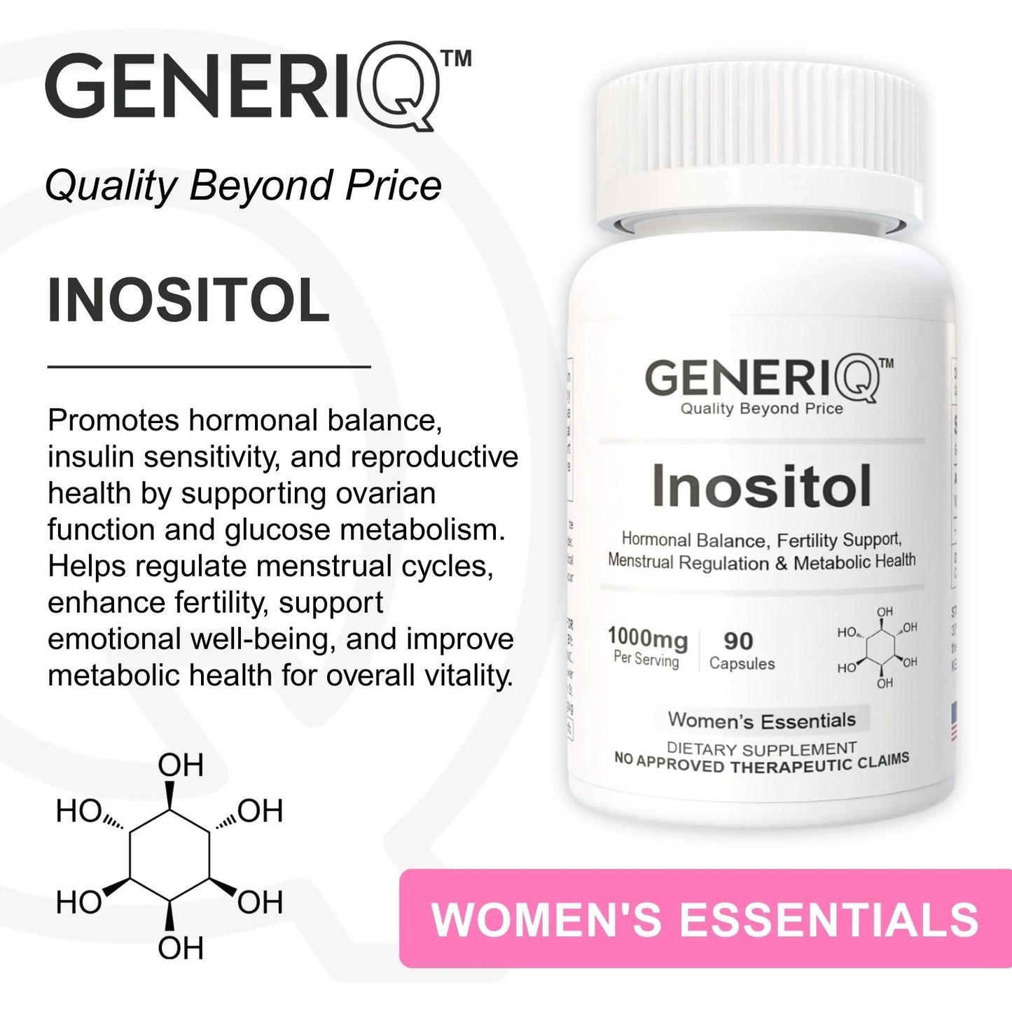 GENERIQ™ Inositol, 1000mg