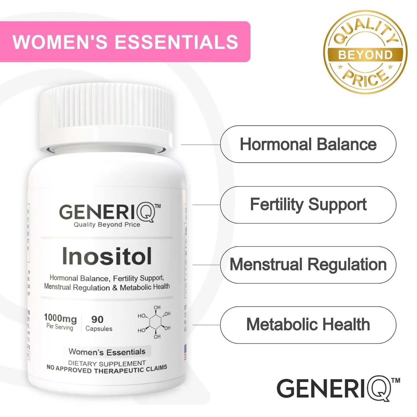 GENERIQ™ Inositol, 1000mg