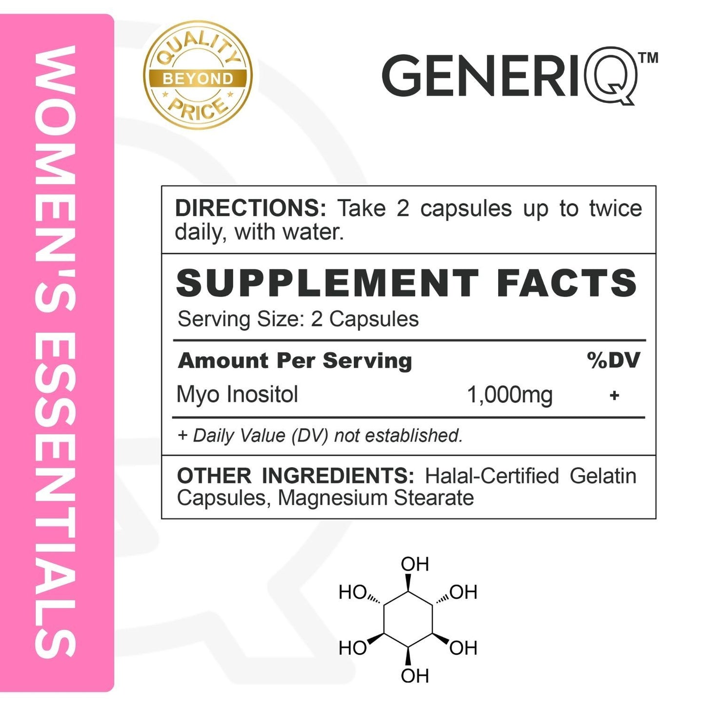 GENERIQ™ Inositol, 1000mg