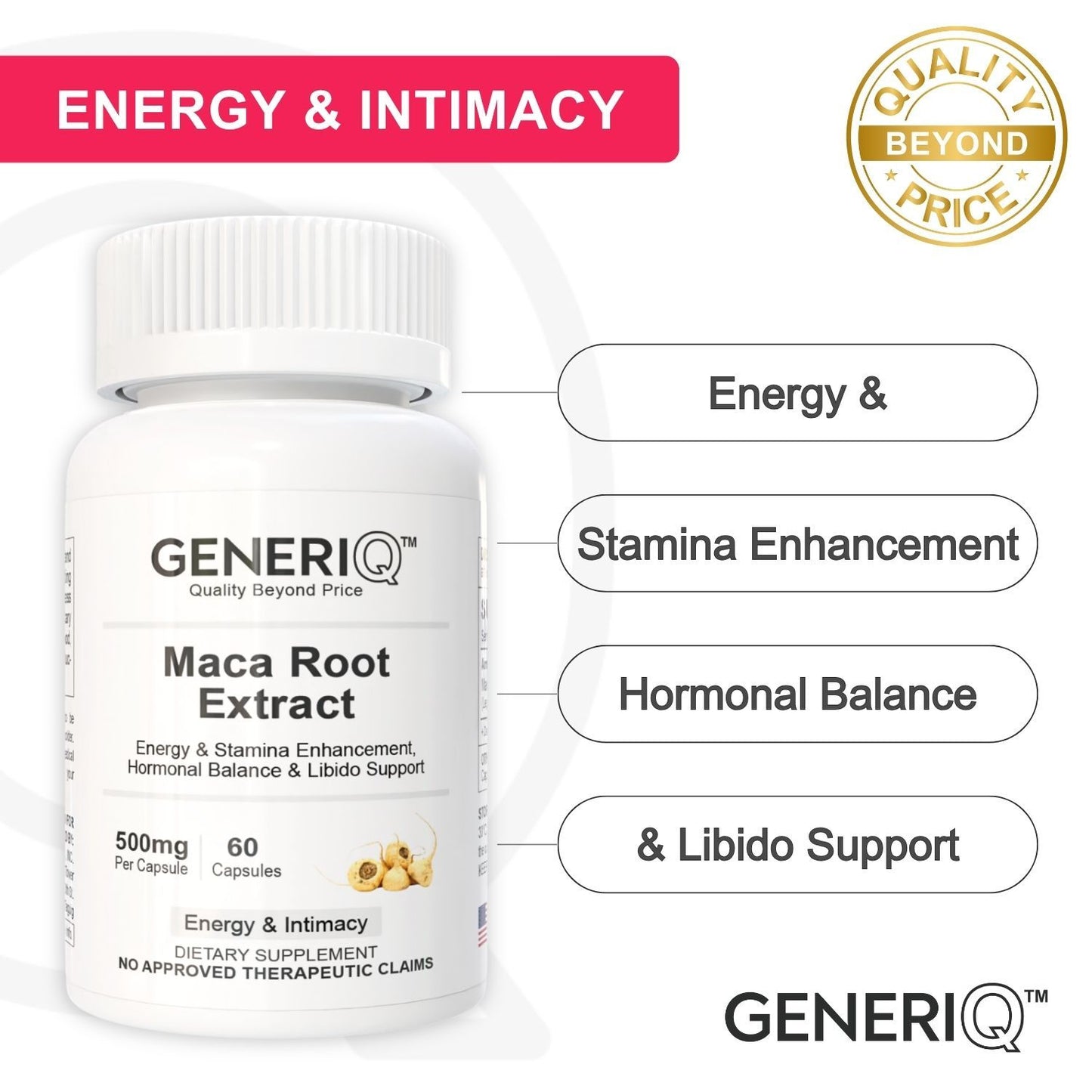 GENERIQ™ Maca Root Extract, 500mg