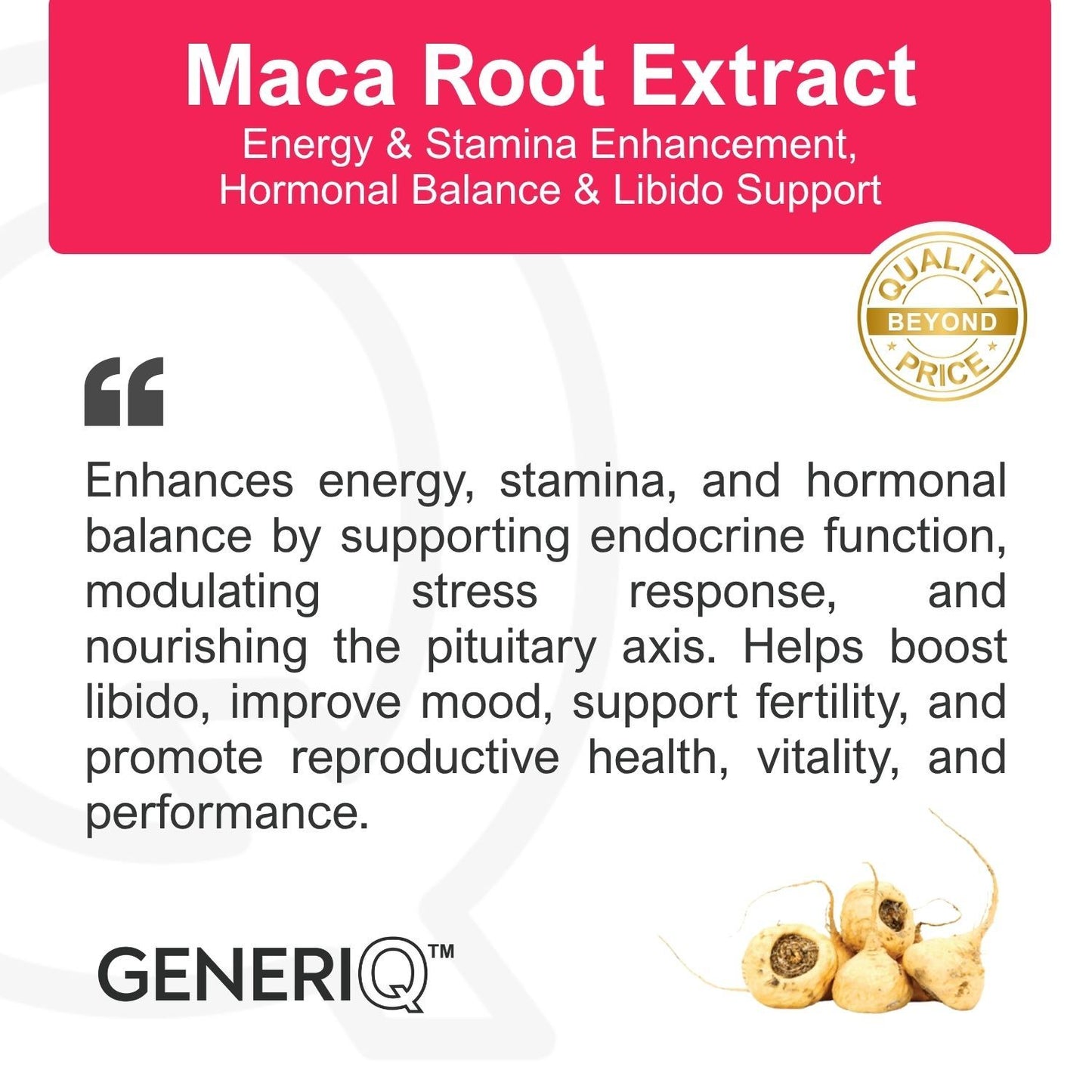 GENERIQ™ Maca Root Extract, 500mg