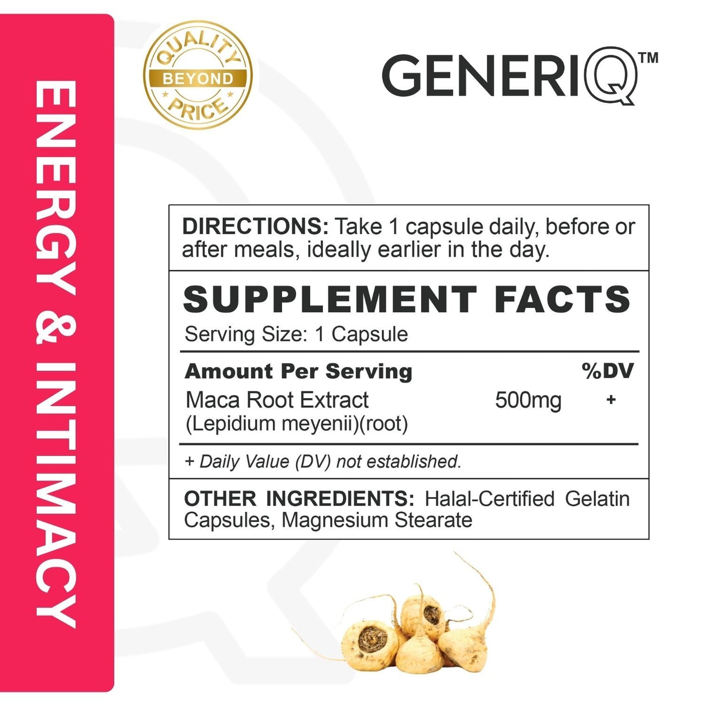 GENERIQ™ Maca Root Extract, 500mg