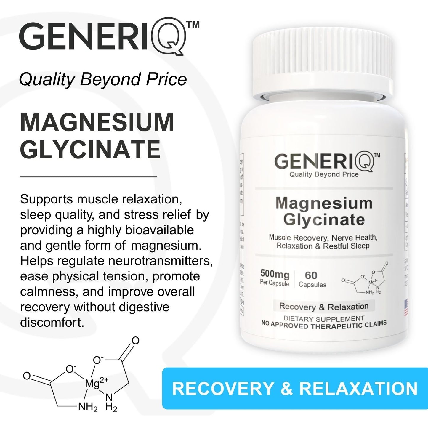 GENERIQ™ Magnesium Glycinate, 1500mg