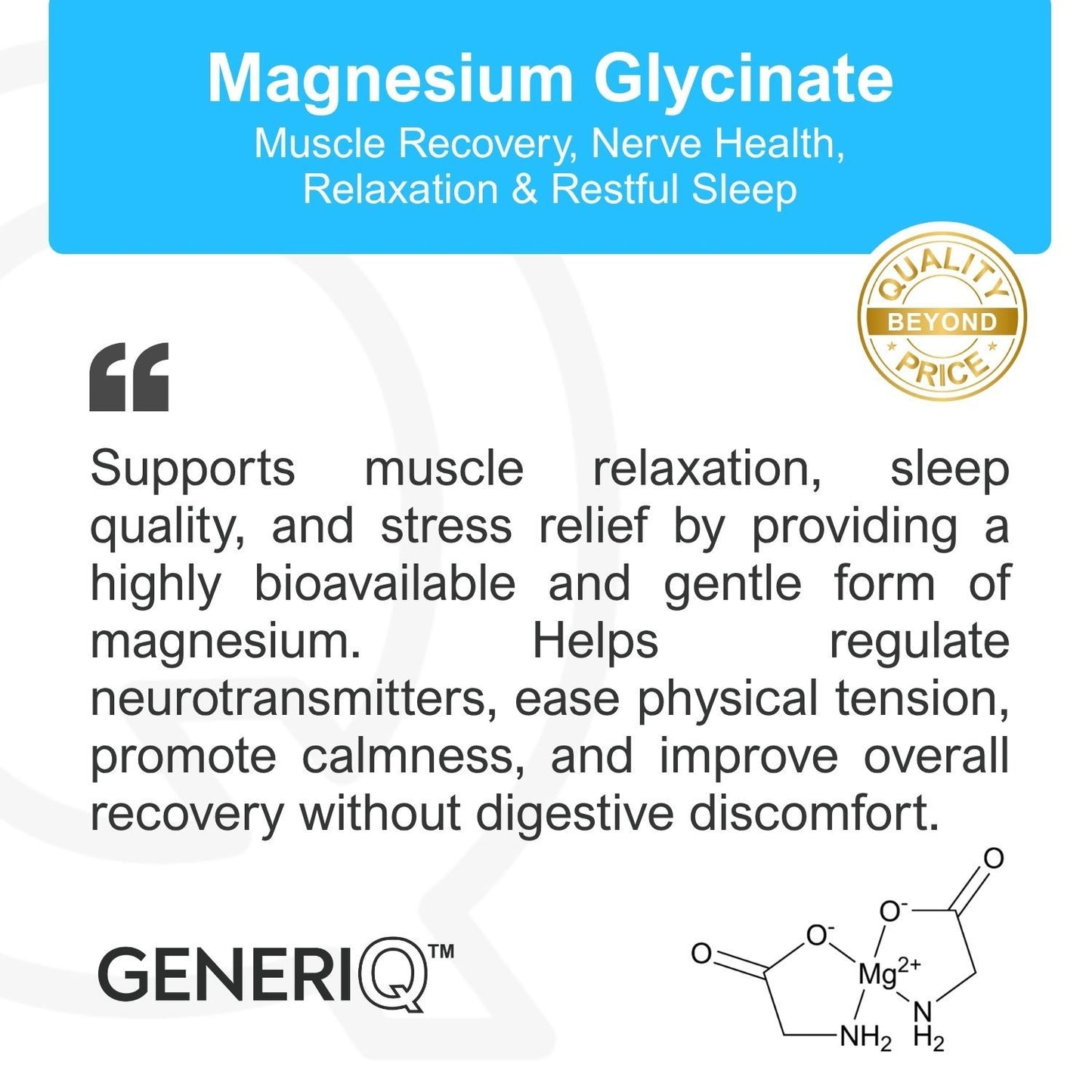 GENERIQ™ Magnesium Glycinate, 1500mg