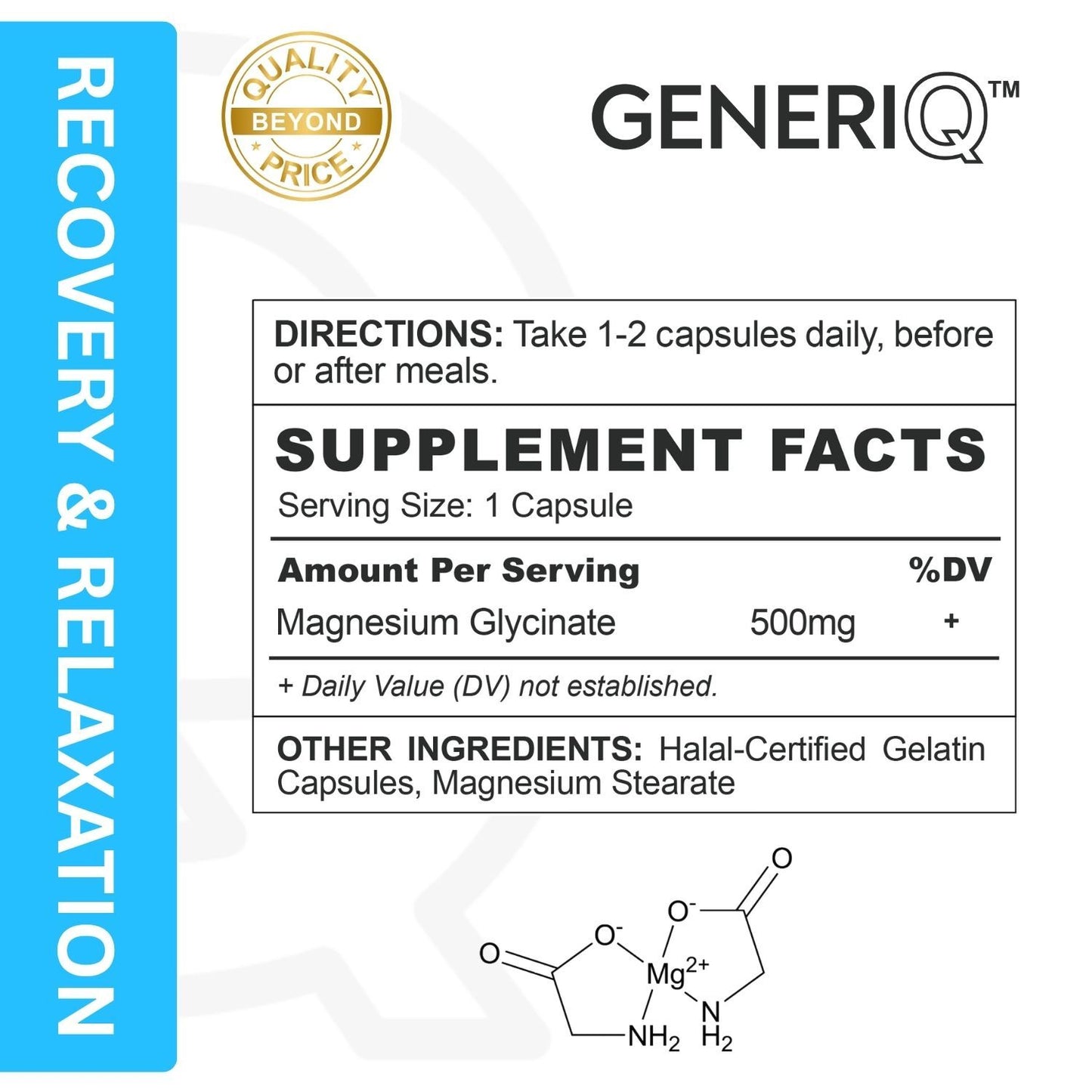 GENERIQ™ Magnesium Glycinate, 1500mg