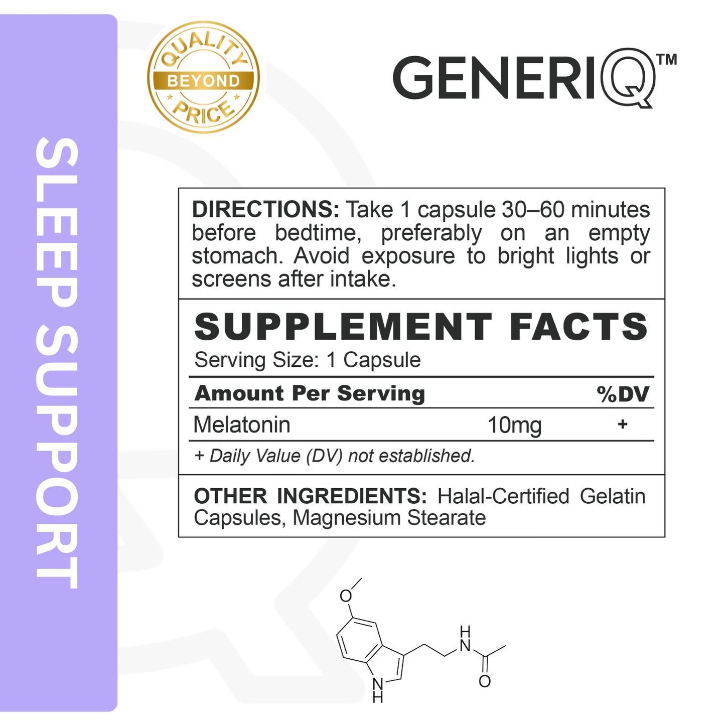 GENERIQ™ Melatonin, 10mg