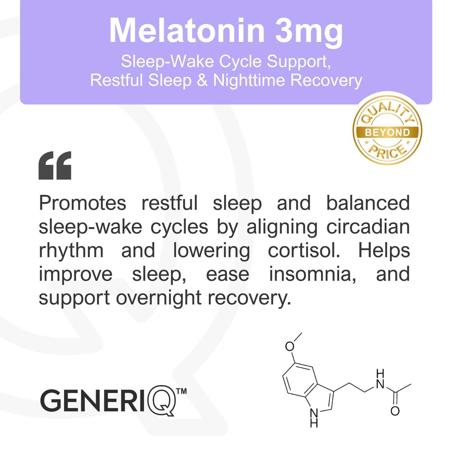 GENERIQ™ Melatonin, 3mg