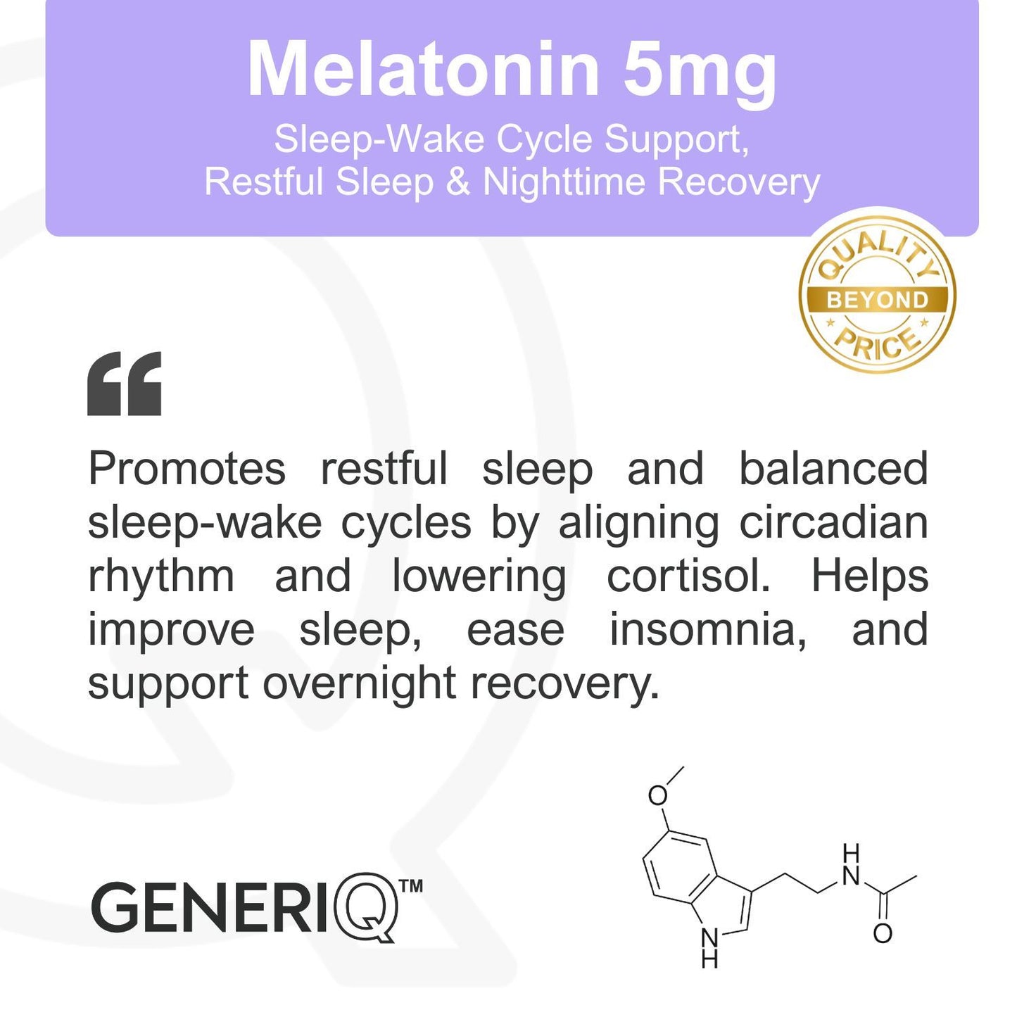GENERIQ™ Melatonin, 5mg