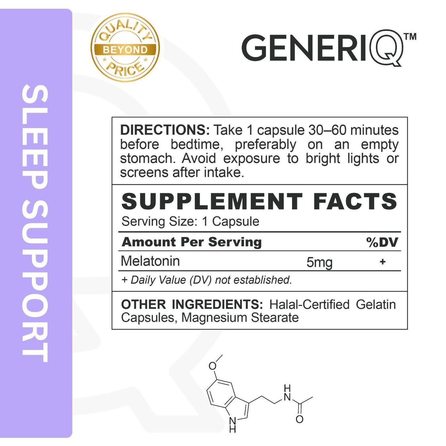 GENERIQ™ Melatonin, 5mg