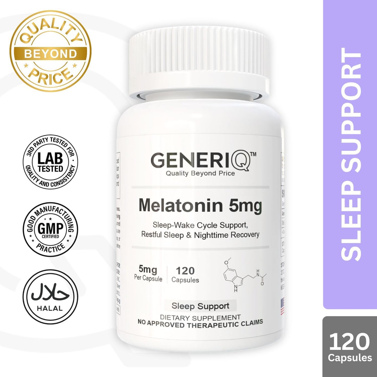 GENERIQ™ Melatonin, 5mg