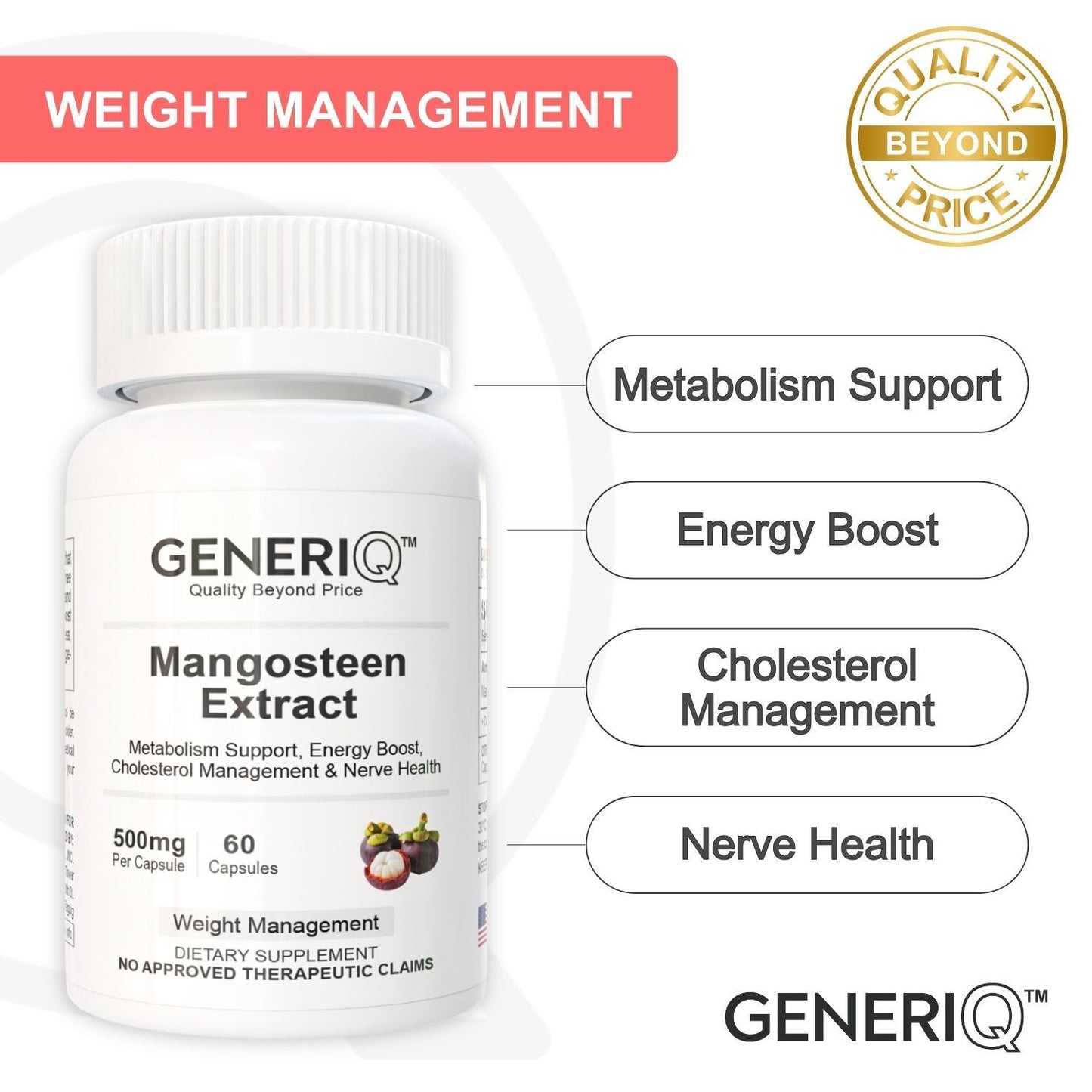 GENERIQ™ Mangosteen Extract, 500mg