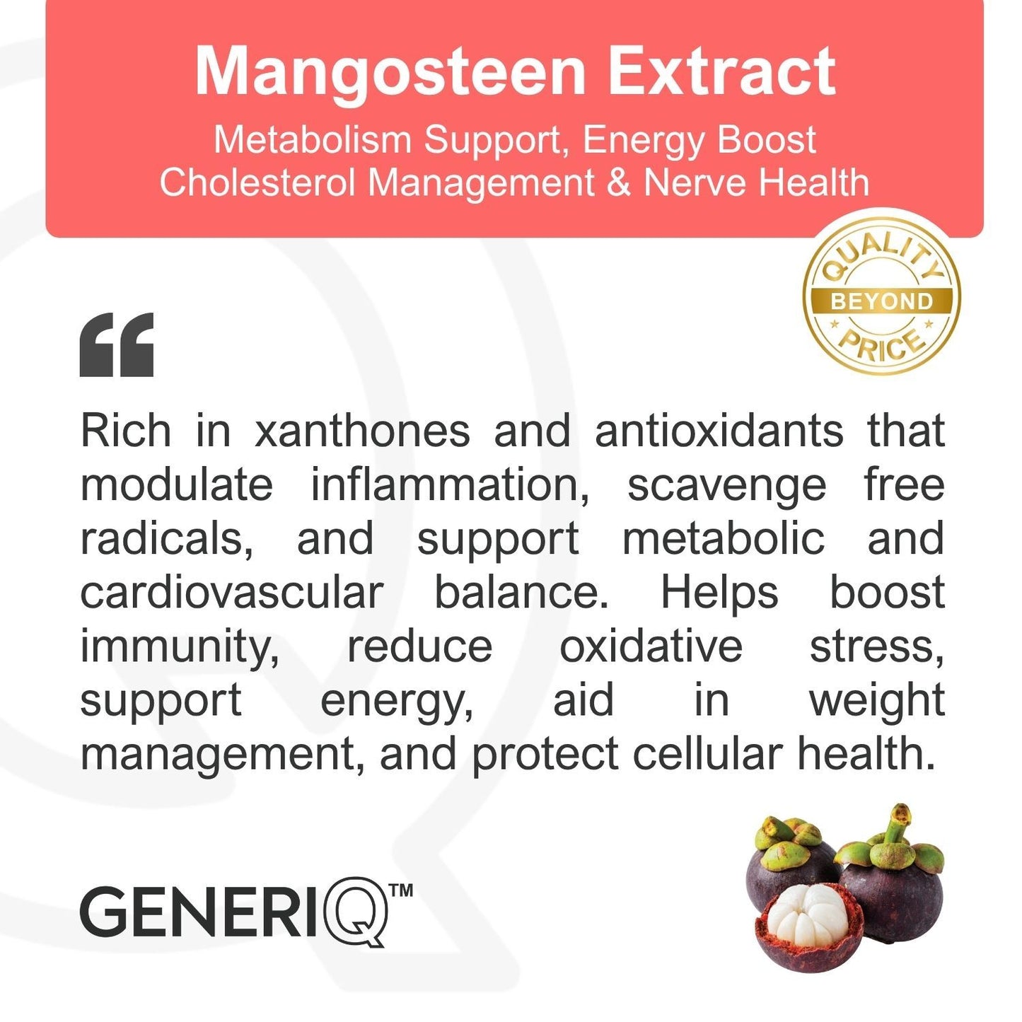 GENERIQ™ Mangosteen Extract, 500mg