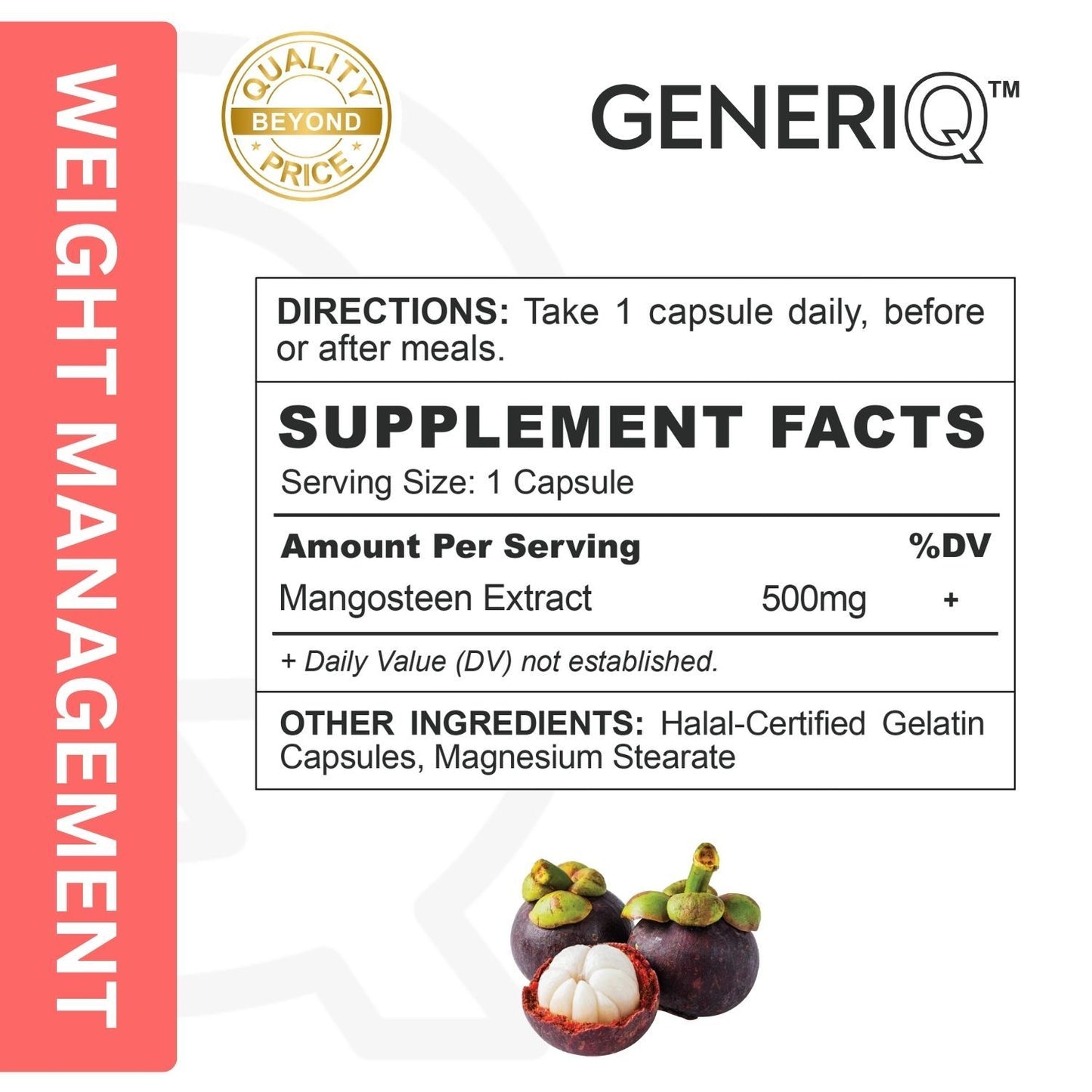 GENERIQ™ Mangosteen Extract, 500mg