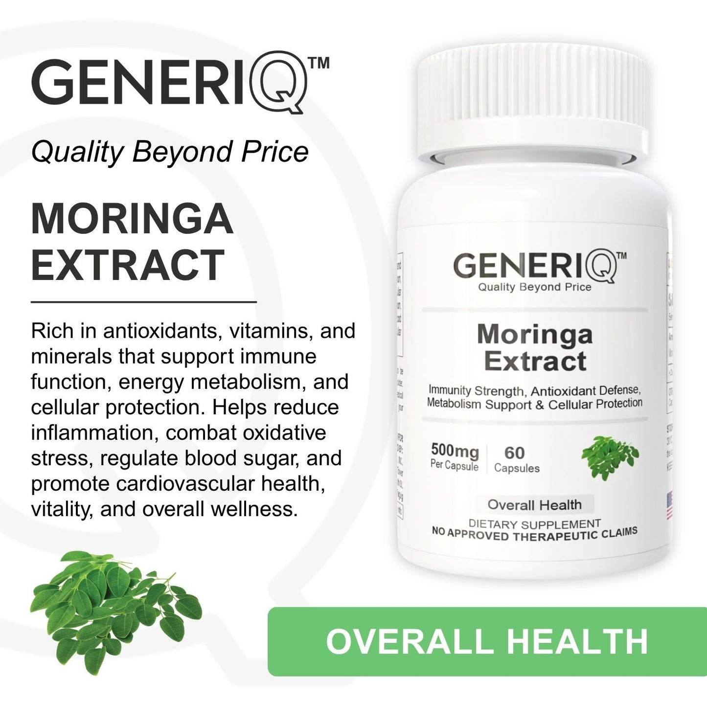 GENERIQ™ Moringa Extract, 500mg