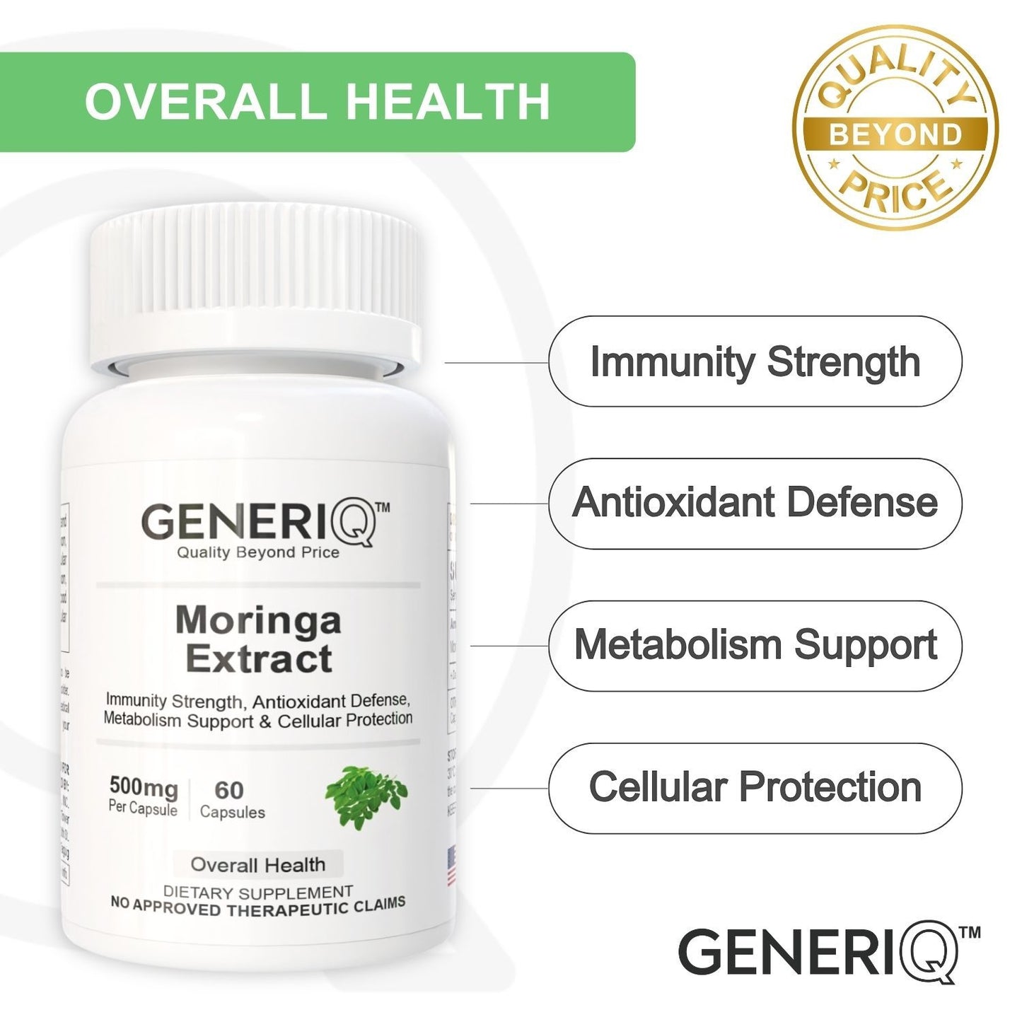 GENERIQ™ Moringa Extract, 500mg