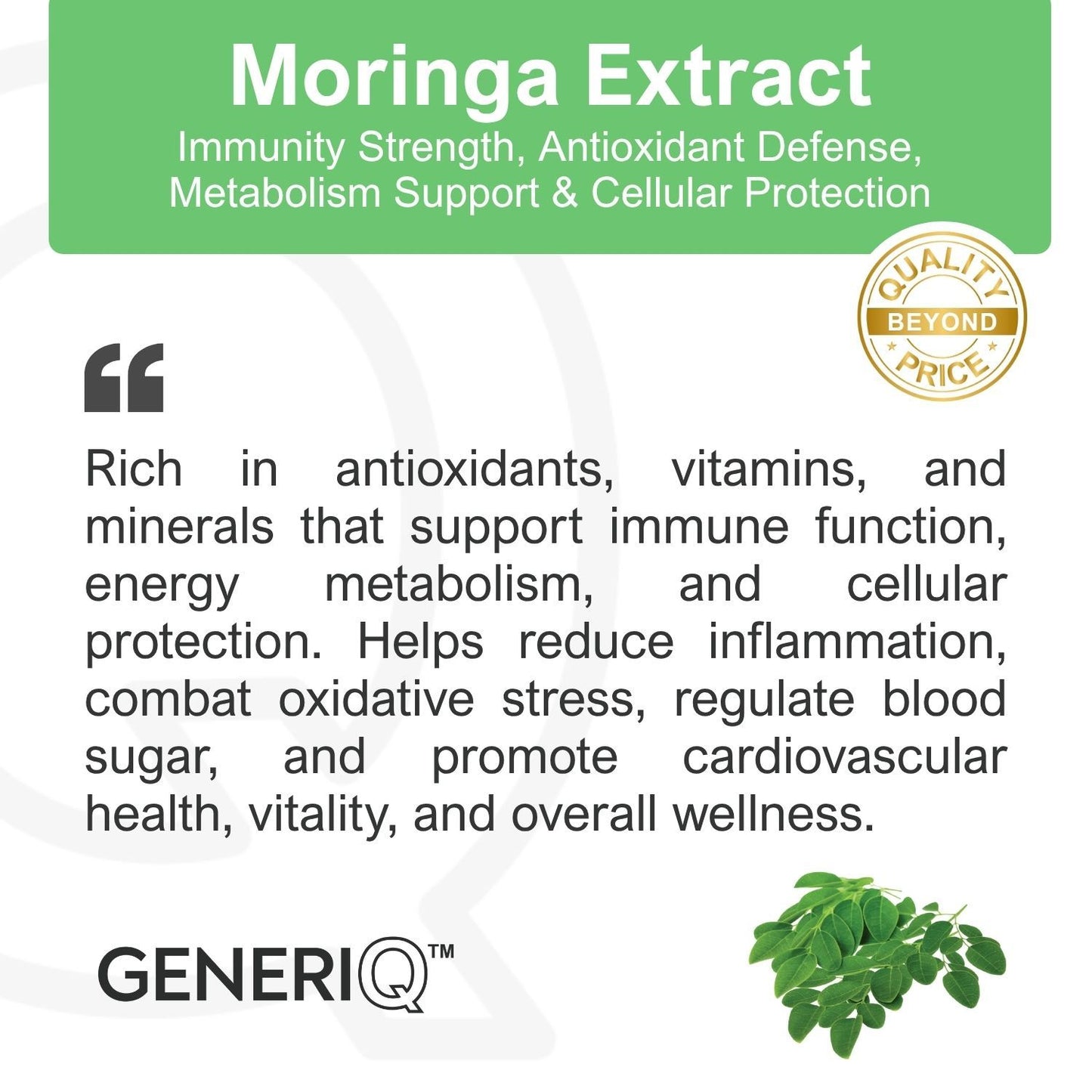 GENERIQ™ Moringa Extract, 500mg