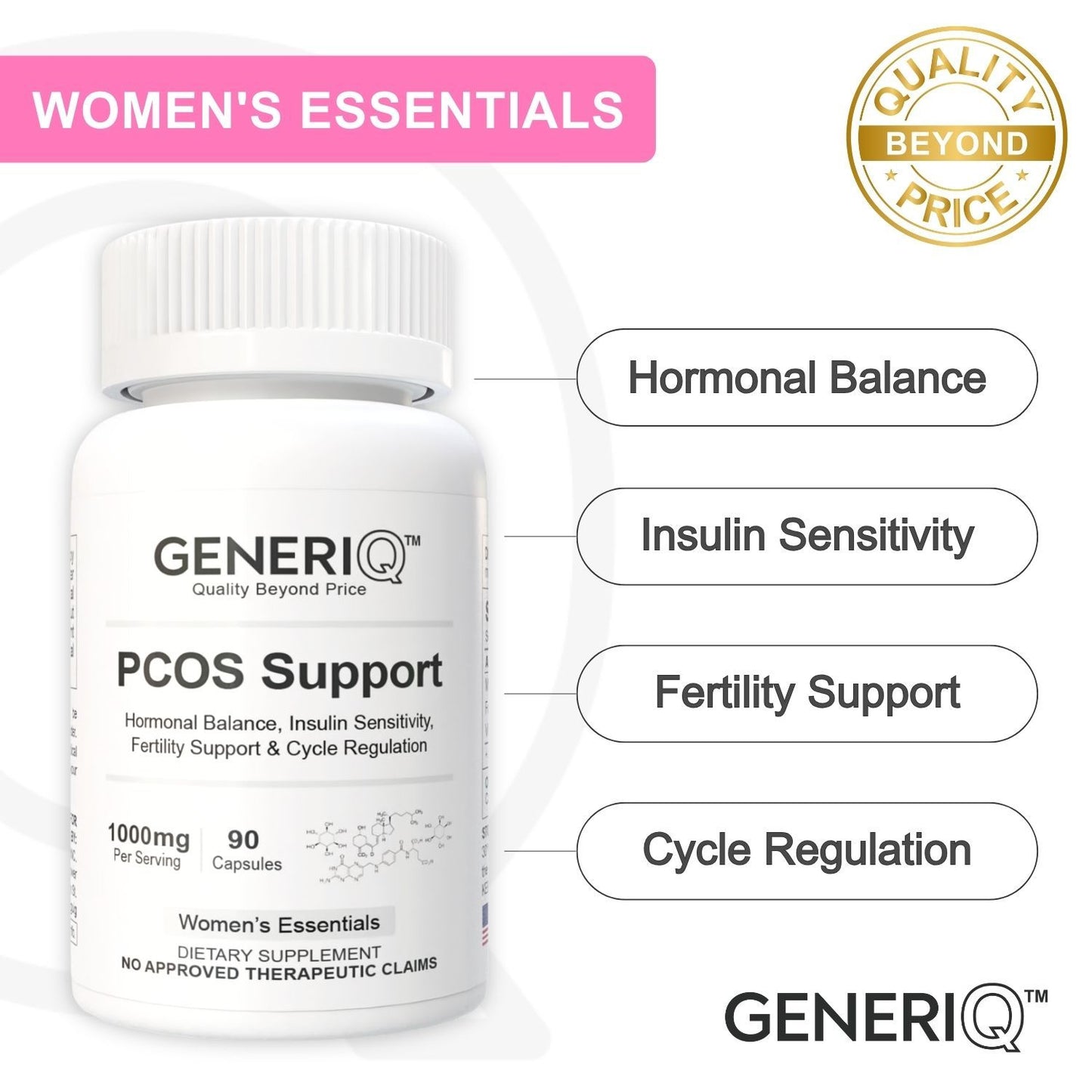 GENERIQ™ PCOS Support, 1000mg